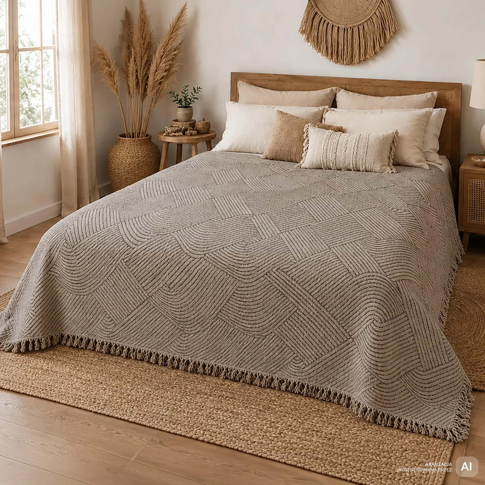 Narzuta pościelowa Nike 180x200 cm ciemny beż – miniatura 4