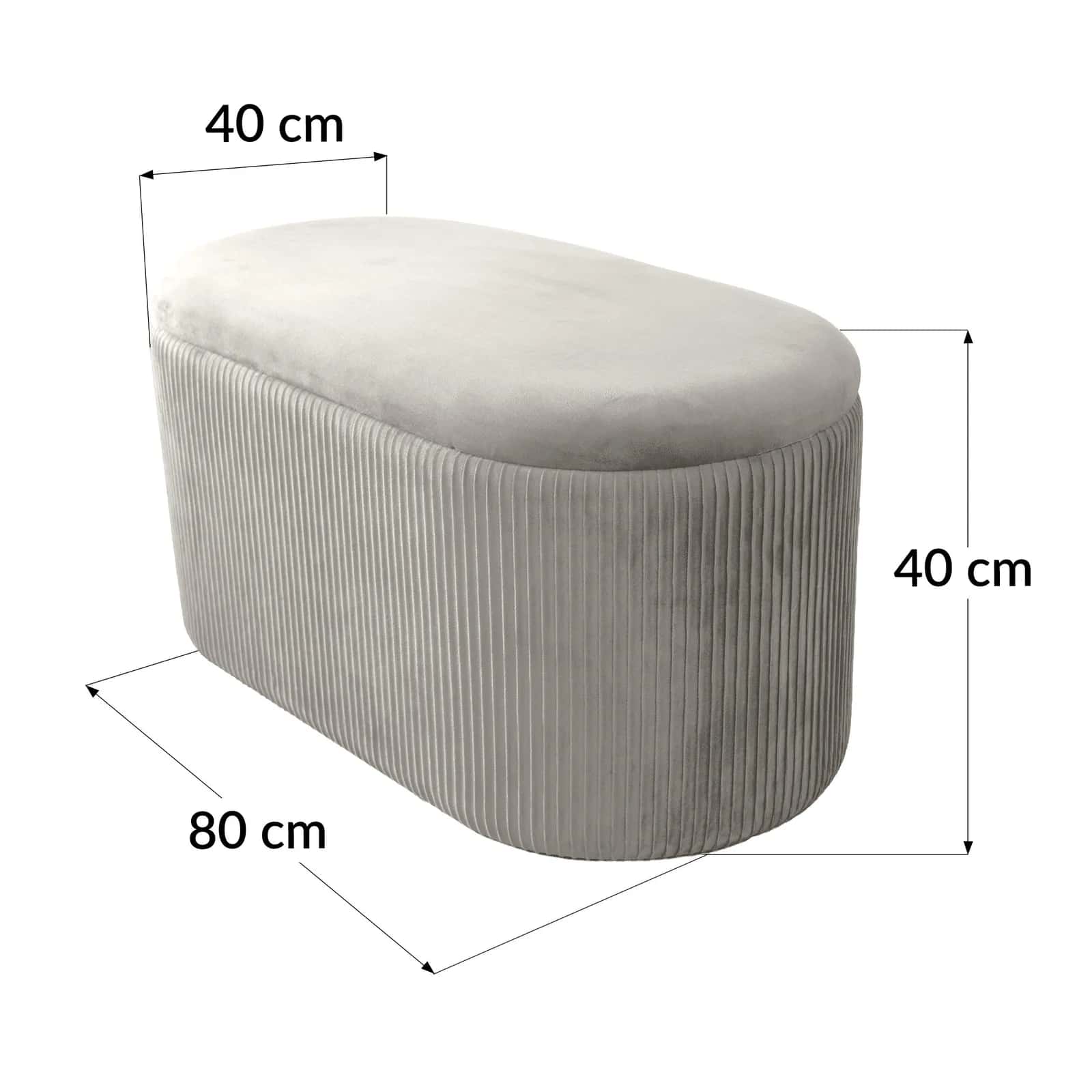 Pufa duo welur AMBROSE 80×40×40cm beż – miniatura 4