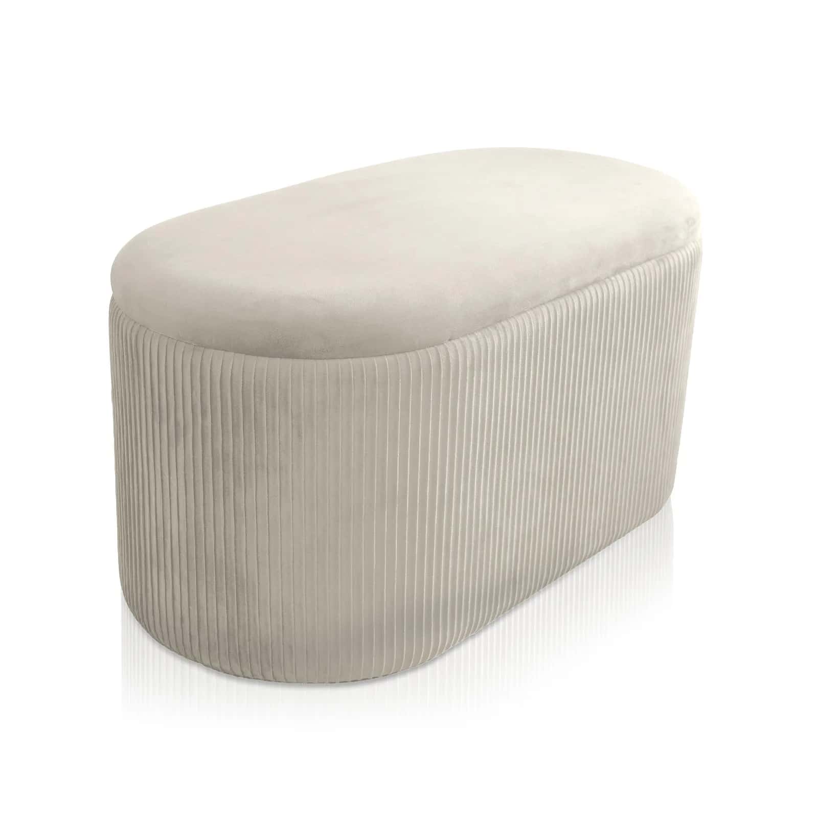 Pufa duo welur AMBROSE 80×40×40cm ecru – miniatura 1