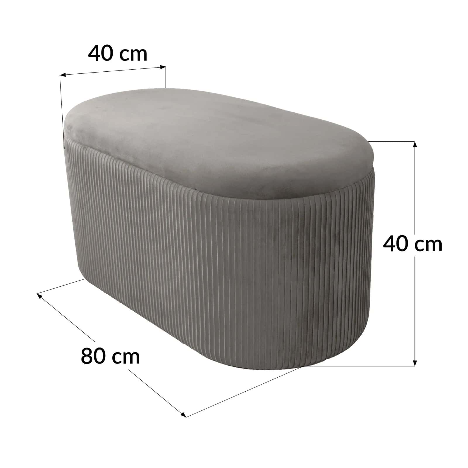 Pufa duo welur AMBROSE 80×40×40cm taupe – miniatura 4
