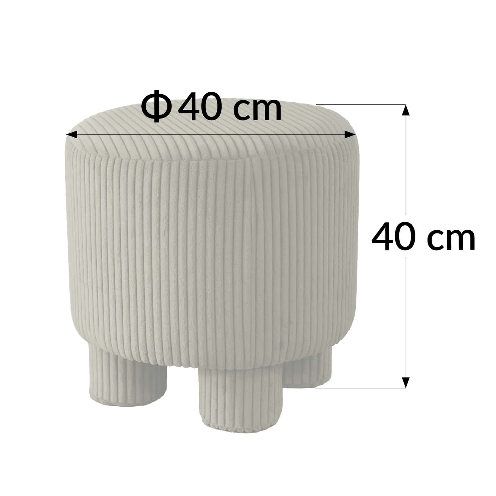 Pufa sztruks DAGMAR 40×40×40cm oliwka – miniatura 4