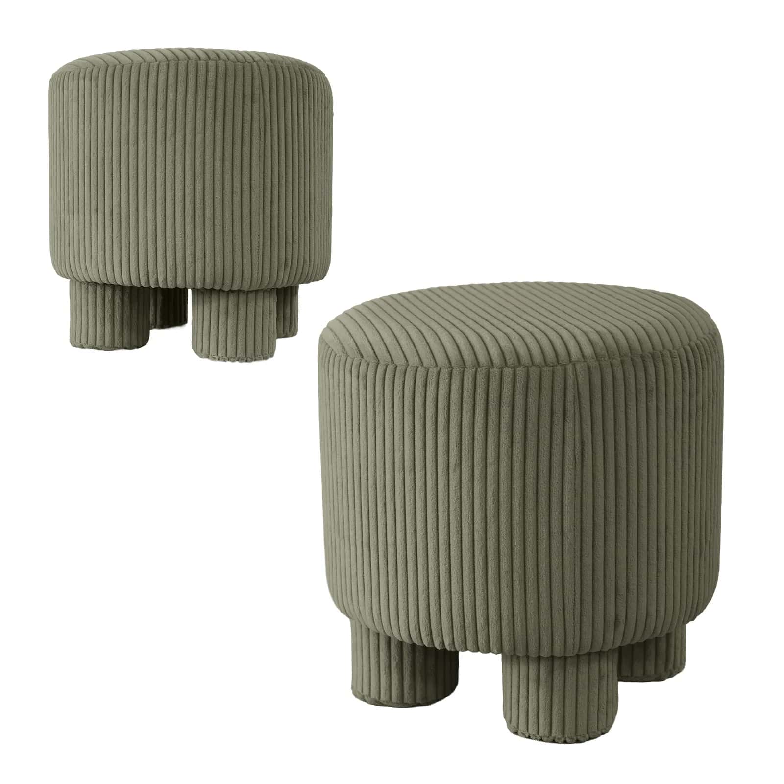 Pufa sztruks DAGMAR 40×40×40cm oliwka – miniatura 3