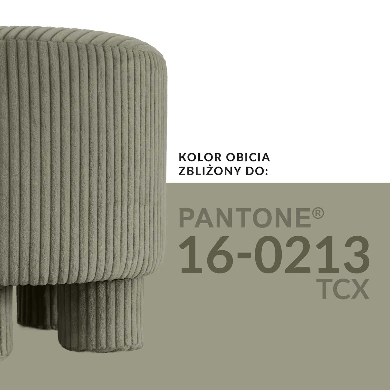 Pufa sztruks DAGMAR 40×40×40cm oliwka – miniatura 7