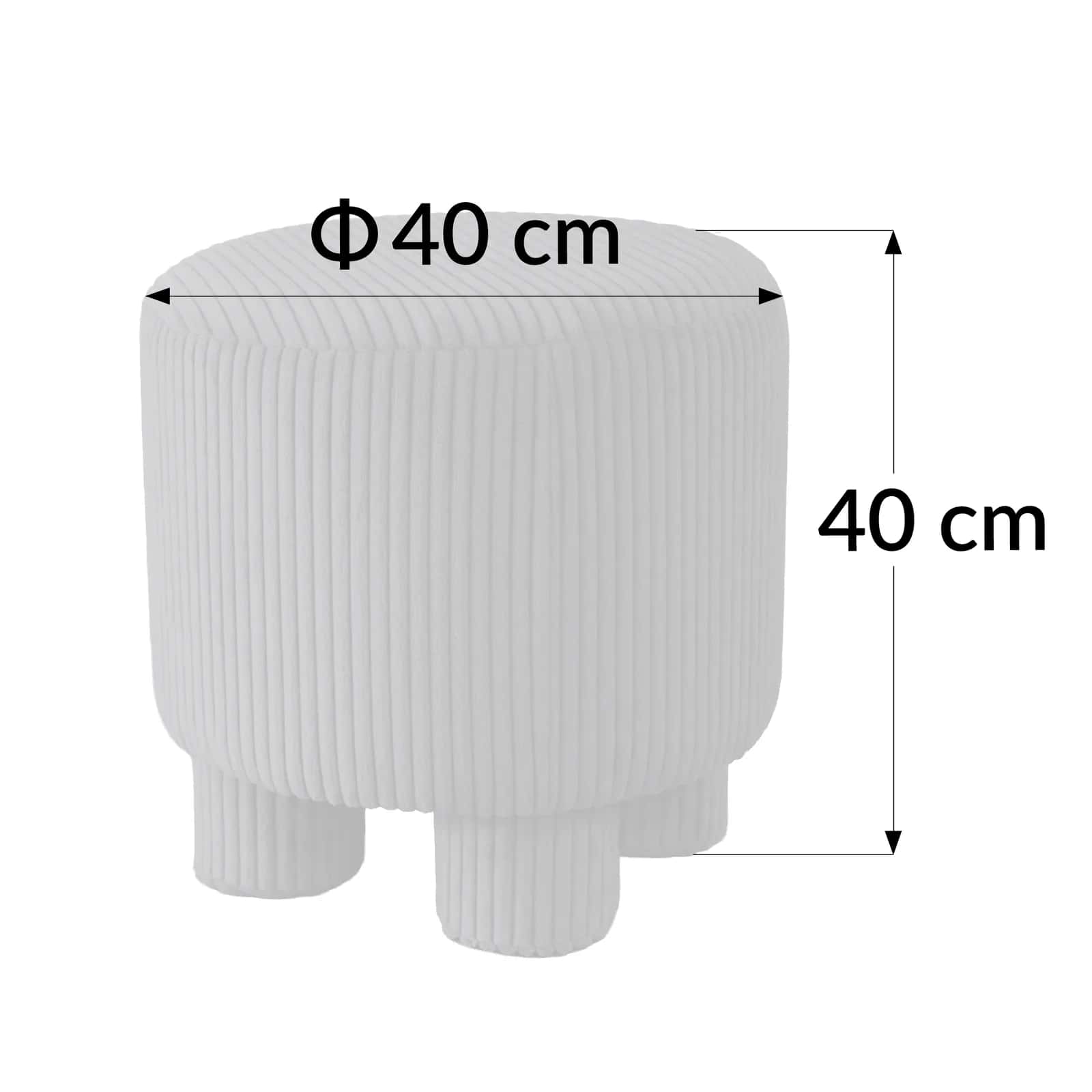 Pufa sztruks DAGMAR 40×40×40cm szary – miniatura 5