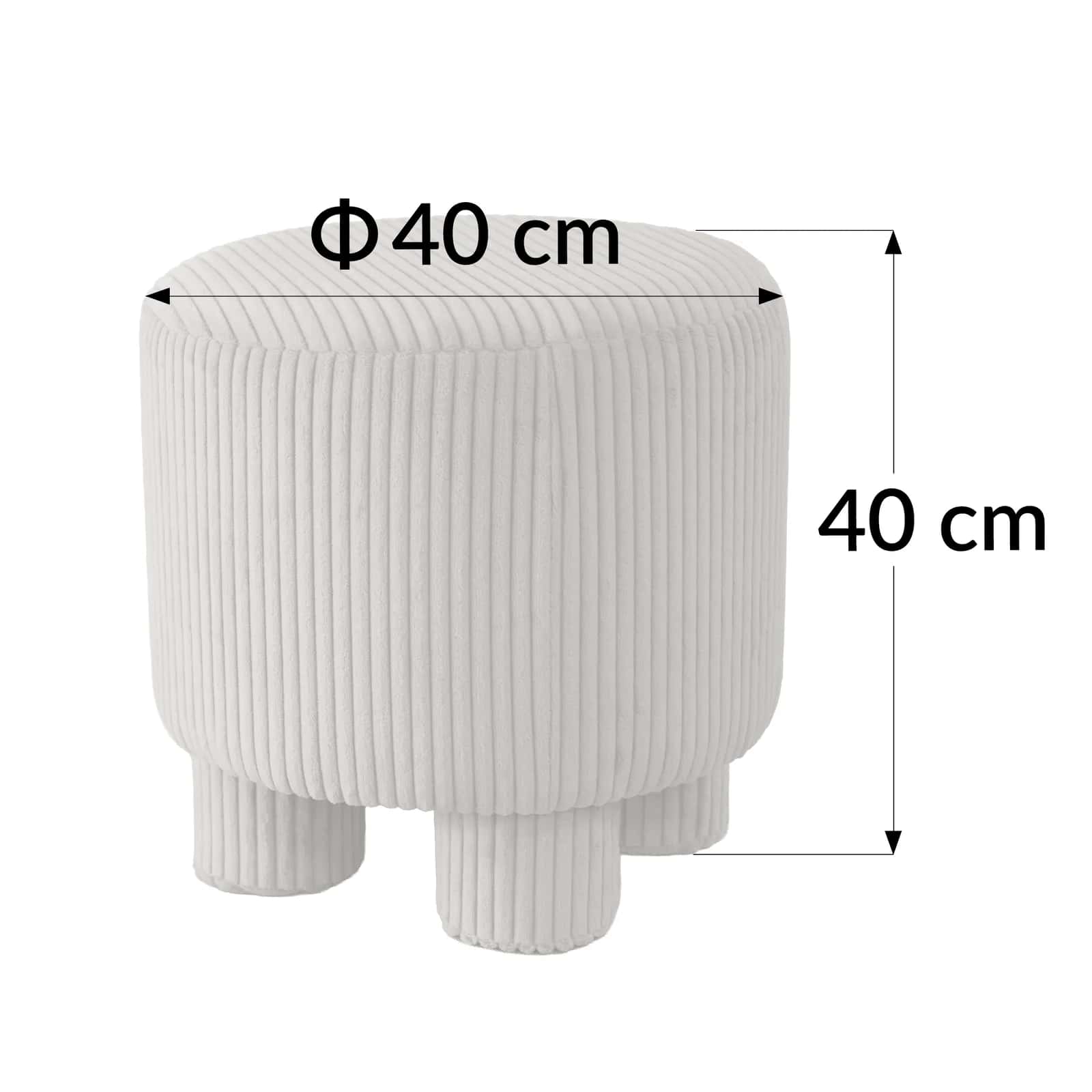 Pufa sztruks DAGMAR 40×40×40cm taupe – miniatura 3