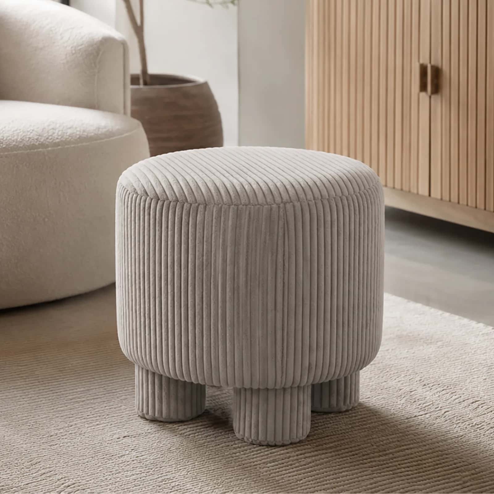 Pufa sztruks DAGMAR 40×40×40cm taupe – miniatura 6