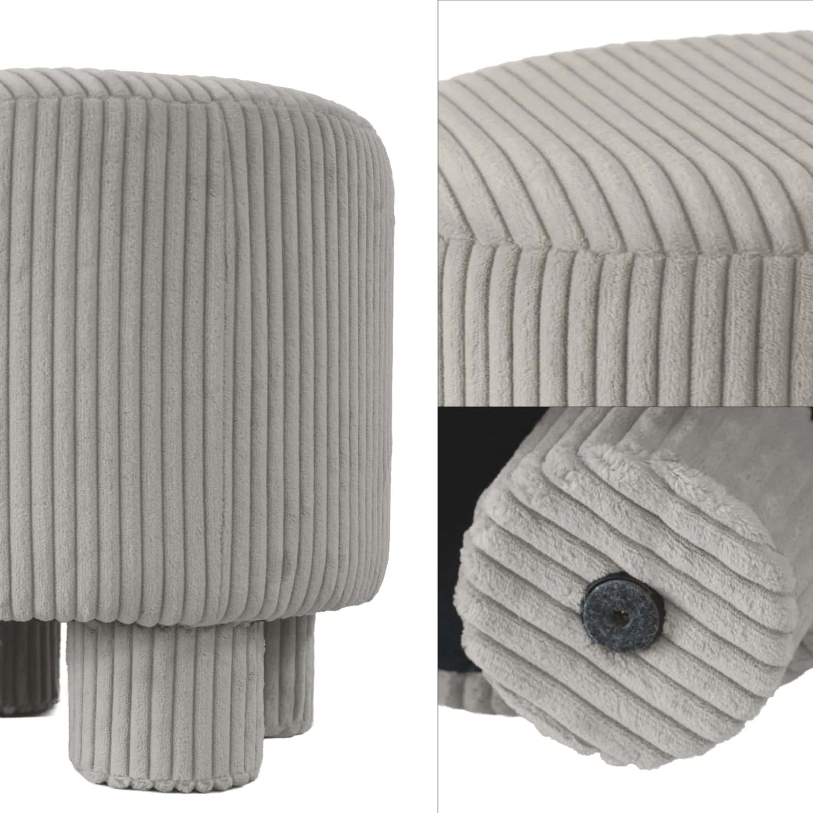Pufa sztruks DAGMAR 40×40×40cm taupe – miniatura 9
