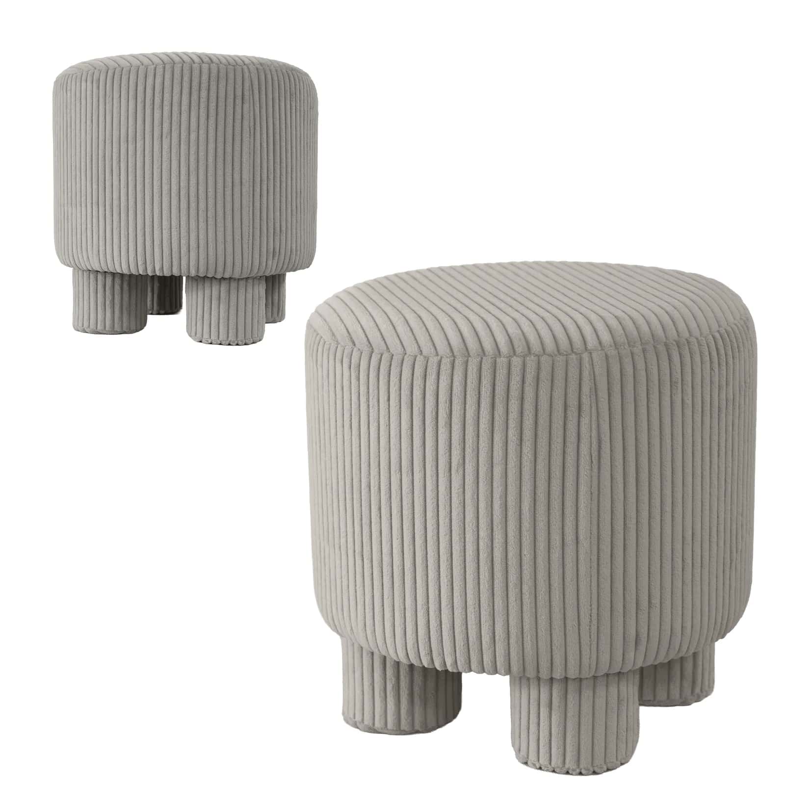 Pufa sztruks DAGMAR 40×40×40cm taupe – miniatura 4