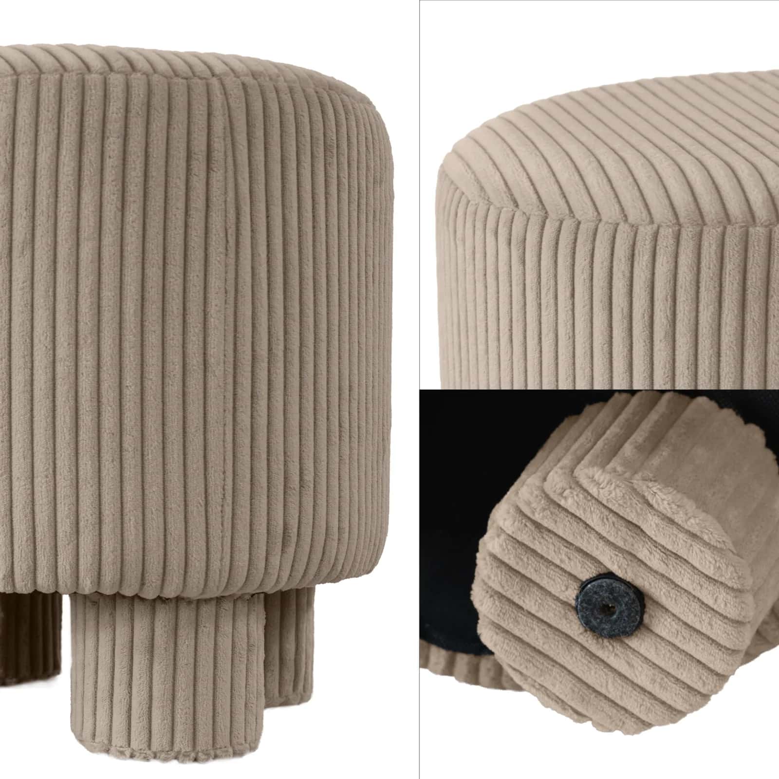 Pufa sztruks EMILIA 40×40×40cm toffie – miniatura 7