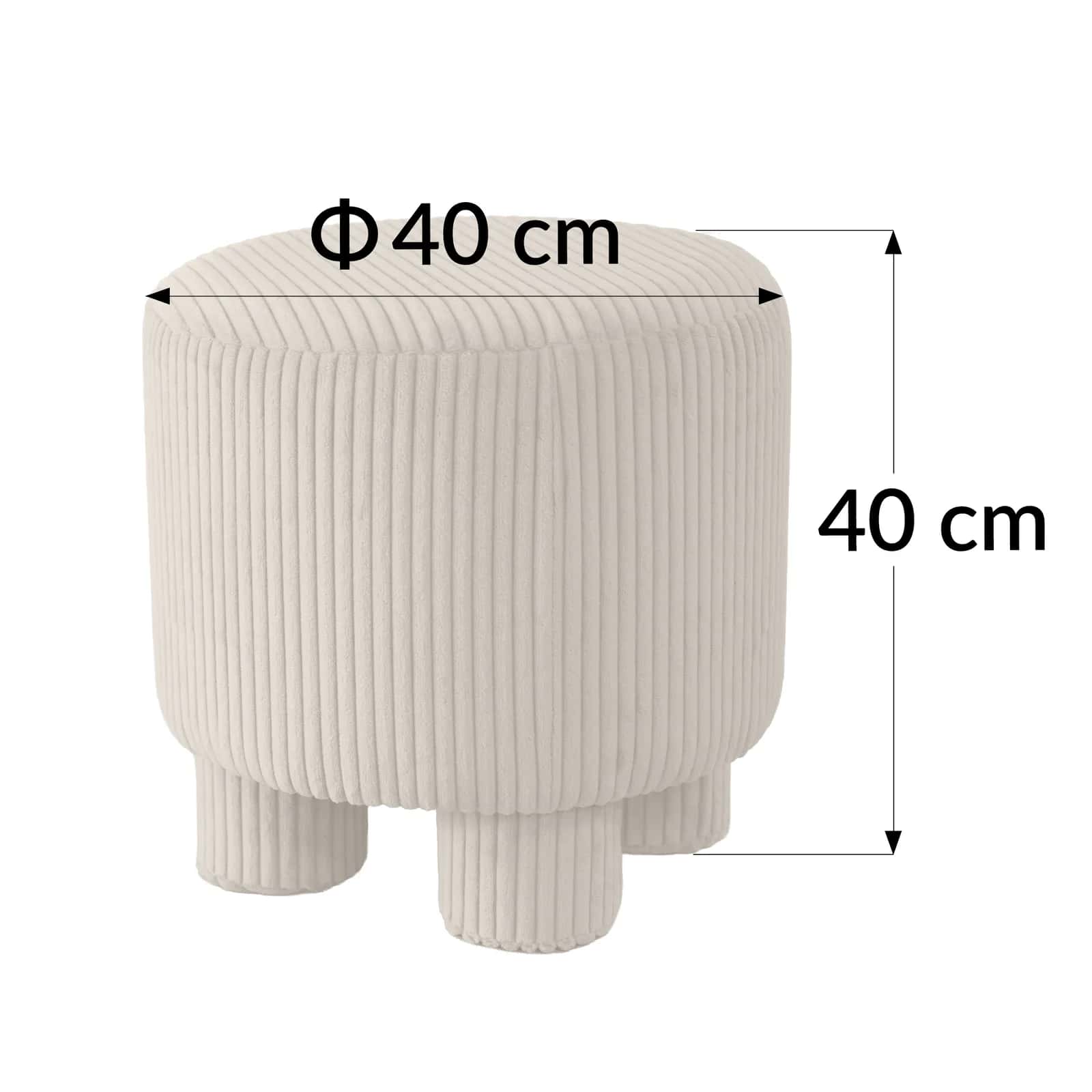 Pufa sztruks EMILIA 40×40×40cm toffie – miniatura 3