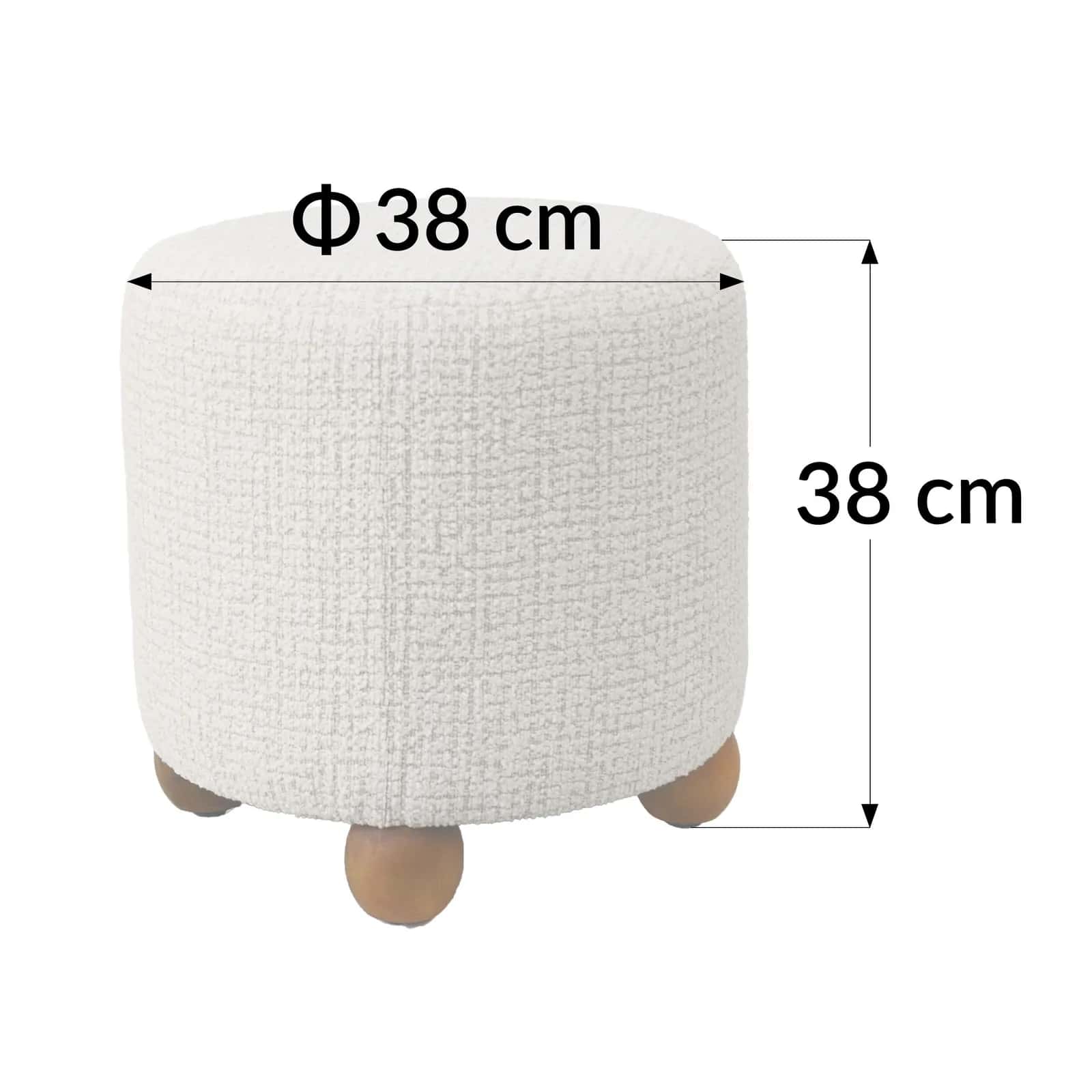 Pufa plecionka ELMER 38×38×38 beż/dąb – miniatura 3
