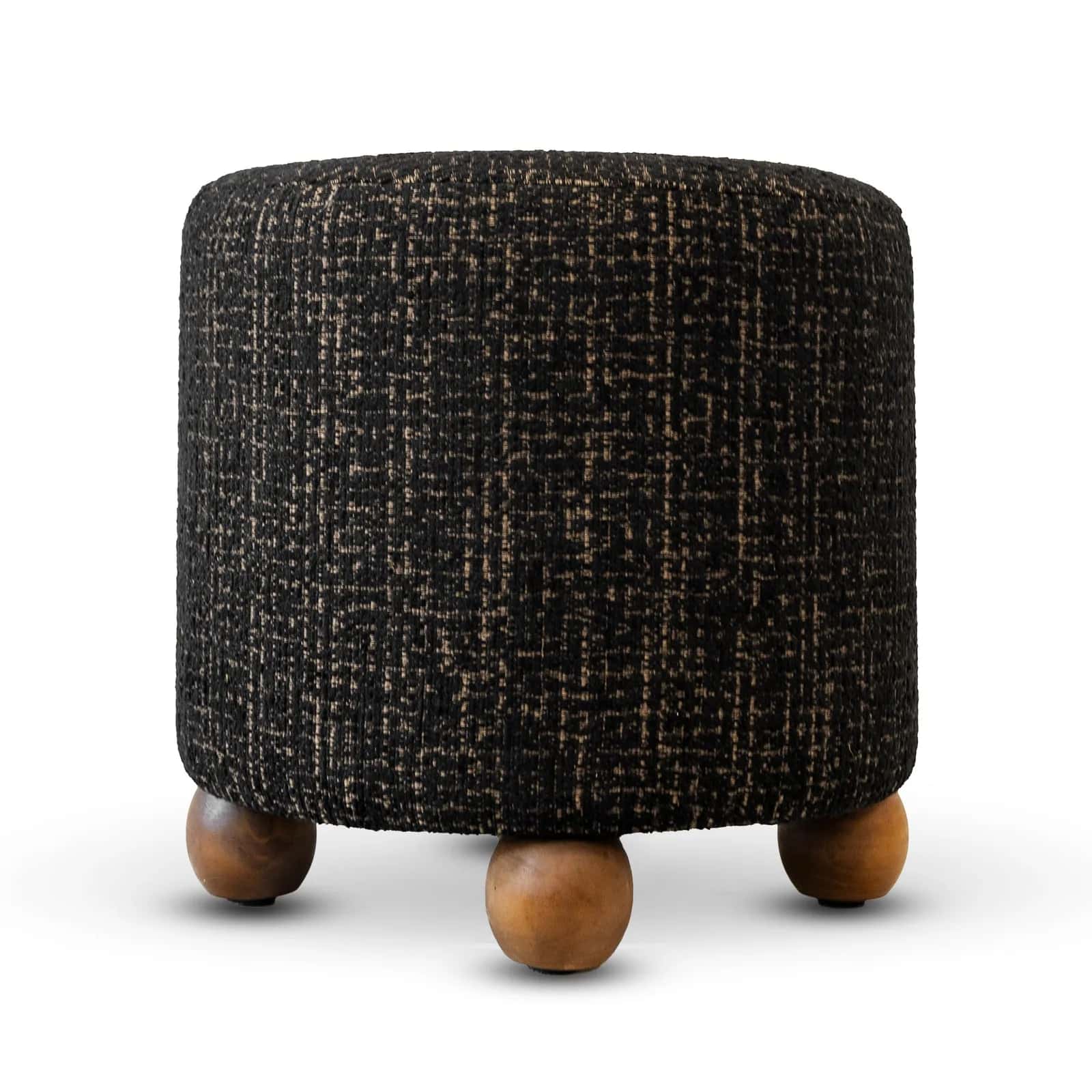 Pufa plecionka ELMER 38×38×38 czarny/orzech – miniatura 1