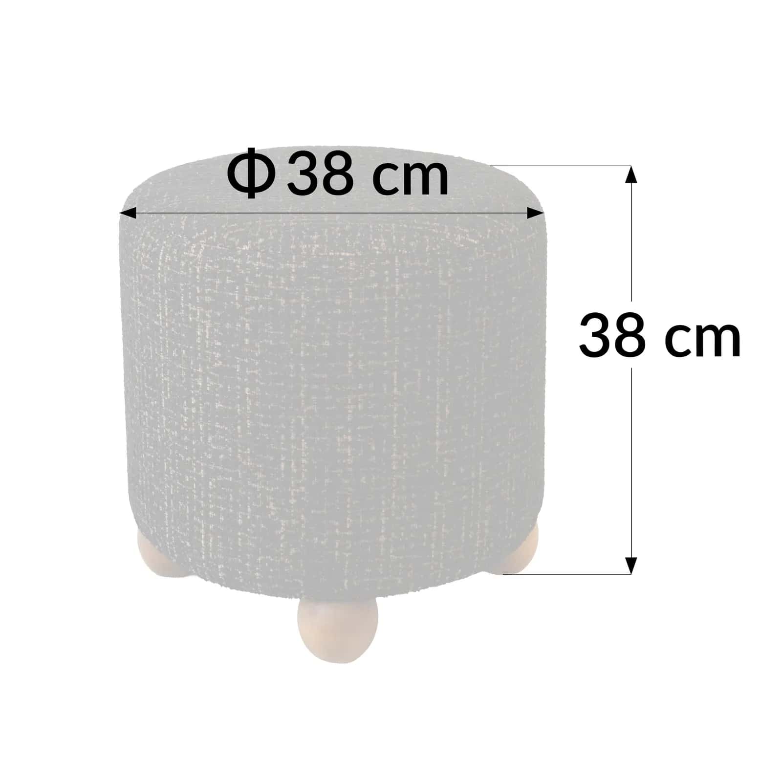 Pufa plecionka ELMER 38×38×38 czarny/orzech – miniatura 6