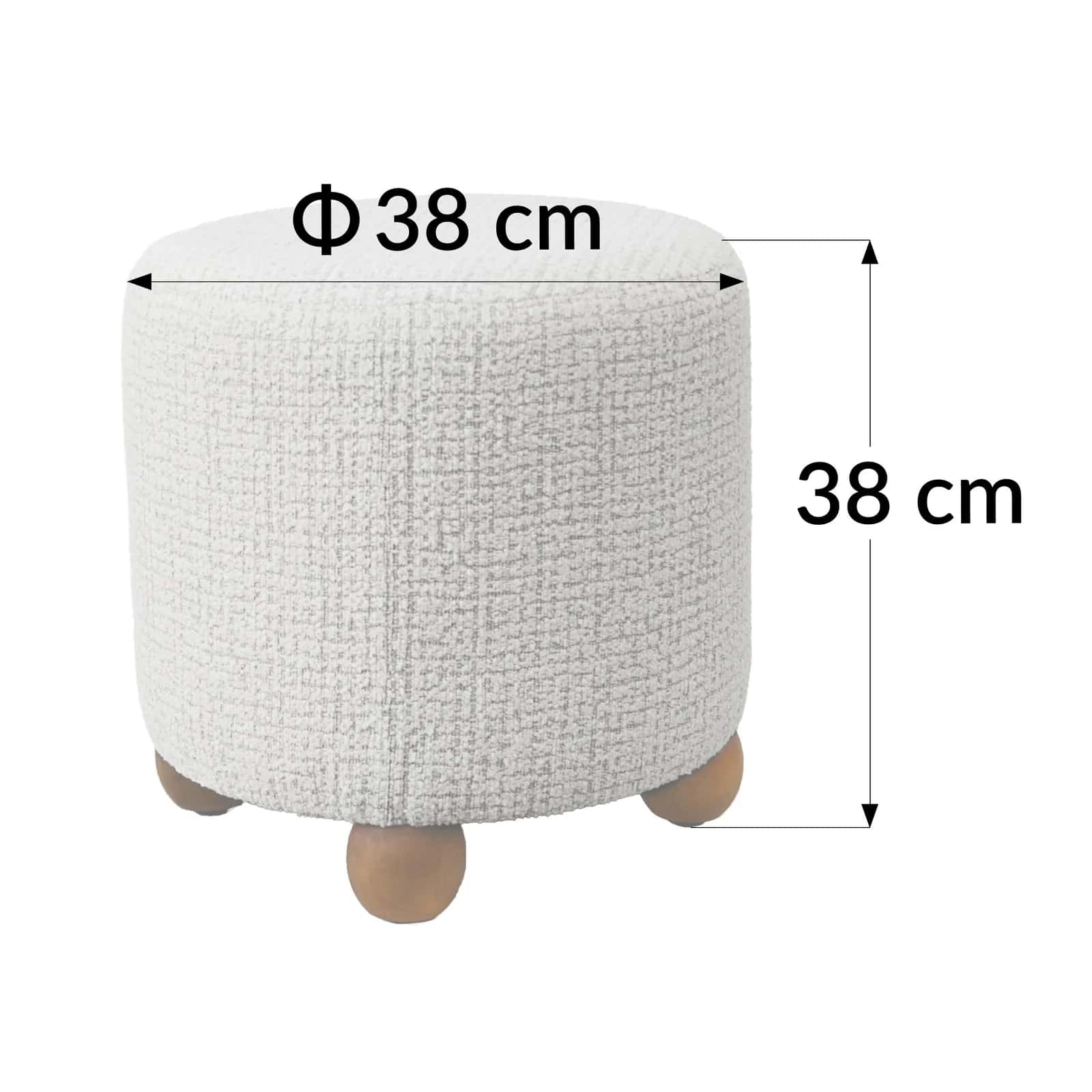 Pufa plecionka ELMER 38×38×38 szary/dąb – miniatura 3