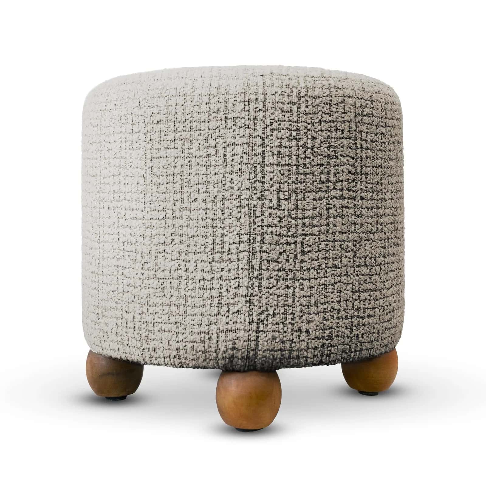 Pufa plecionka ELMER 38×38×38 taupe/orzech – miniatura 1