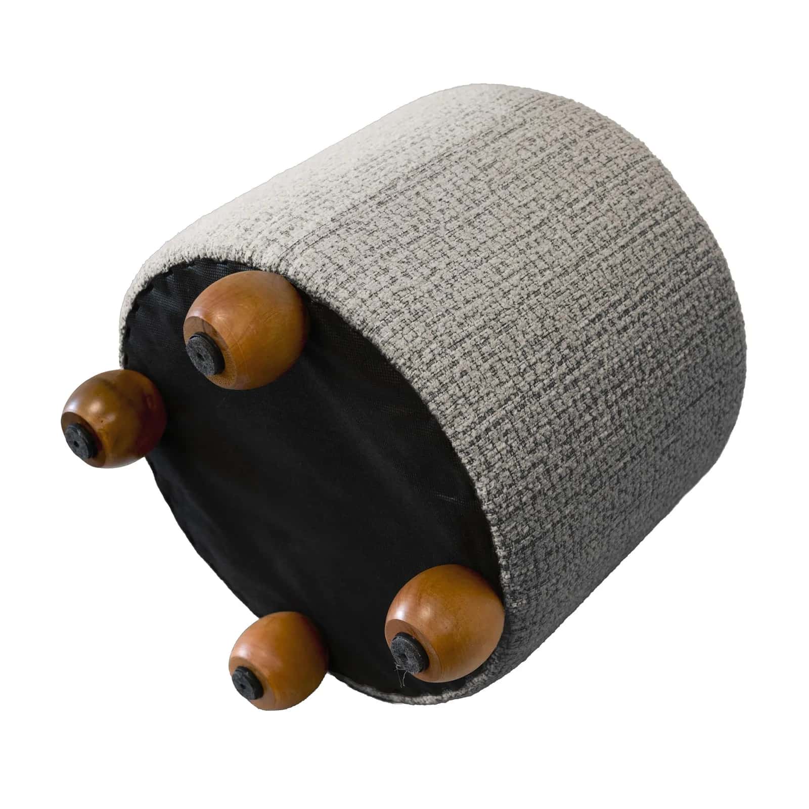 Pufa plecionka ELMER 38×38×38 taupe/orzech – miniatura 4