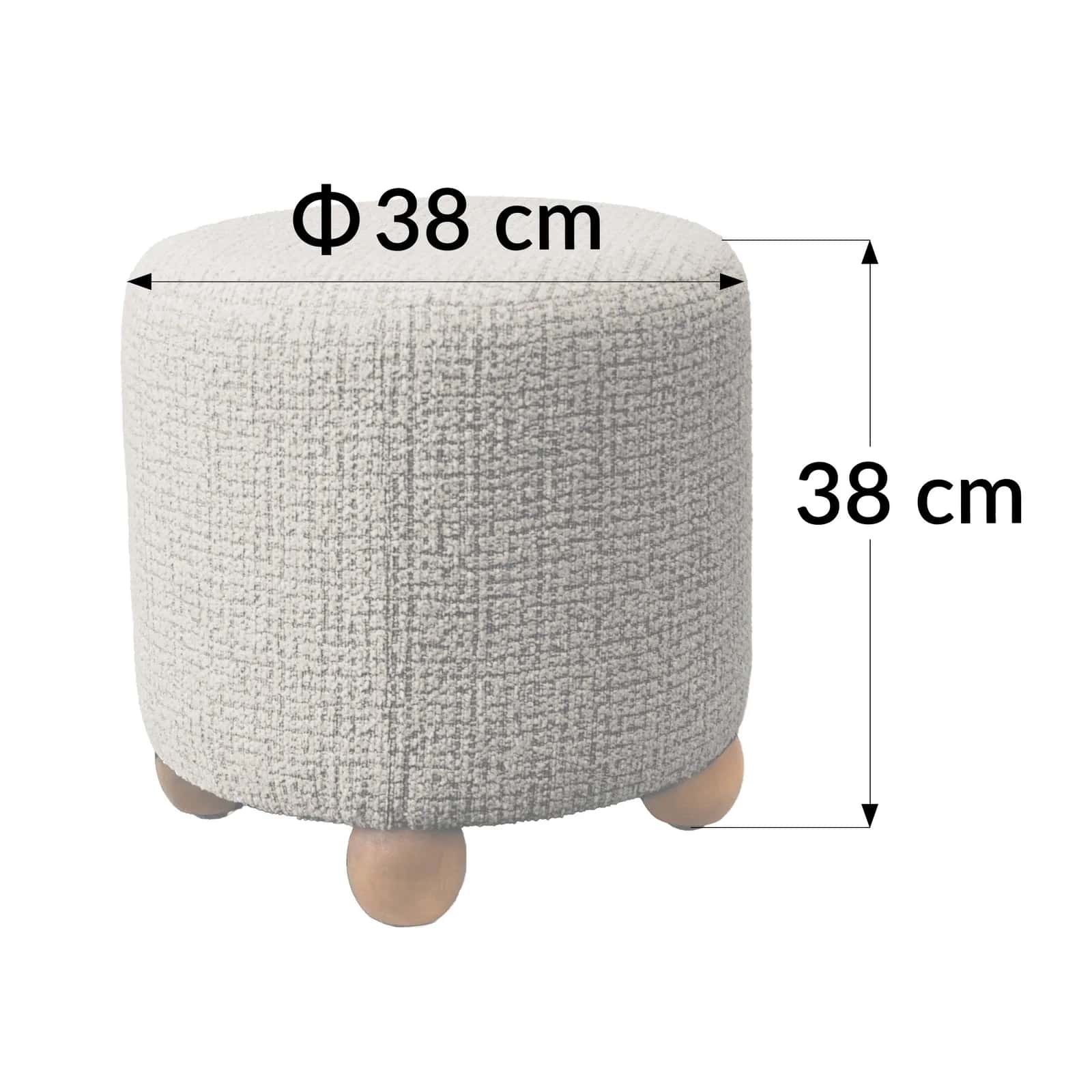 Pufa plecionka ELMER 38×38×38 taupe/orzech – miniatura 3