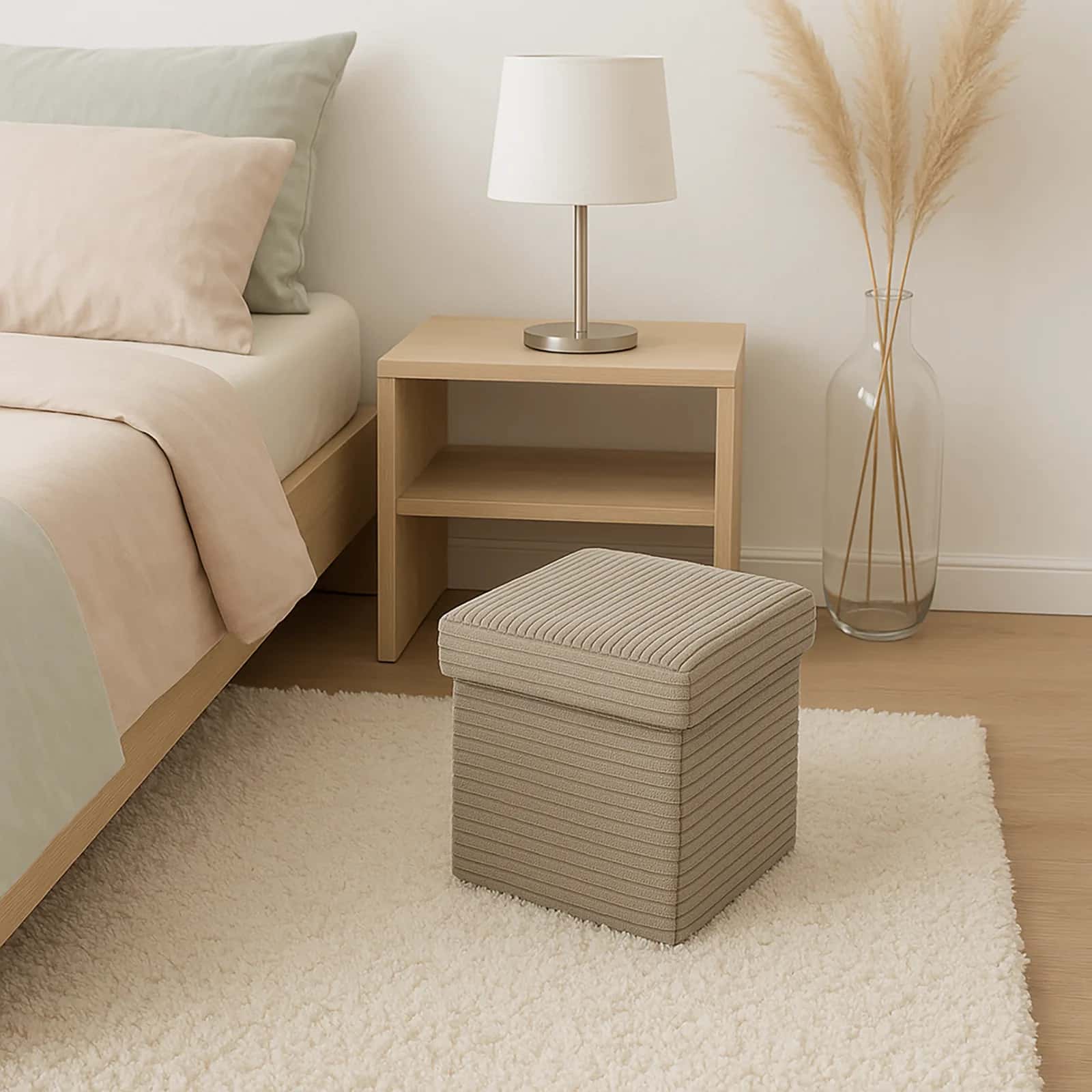 Pufa lampas TYSON 30×30×30cm taupe – miniatura 4