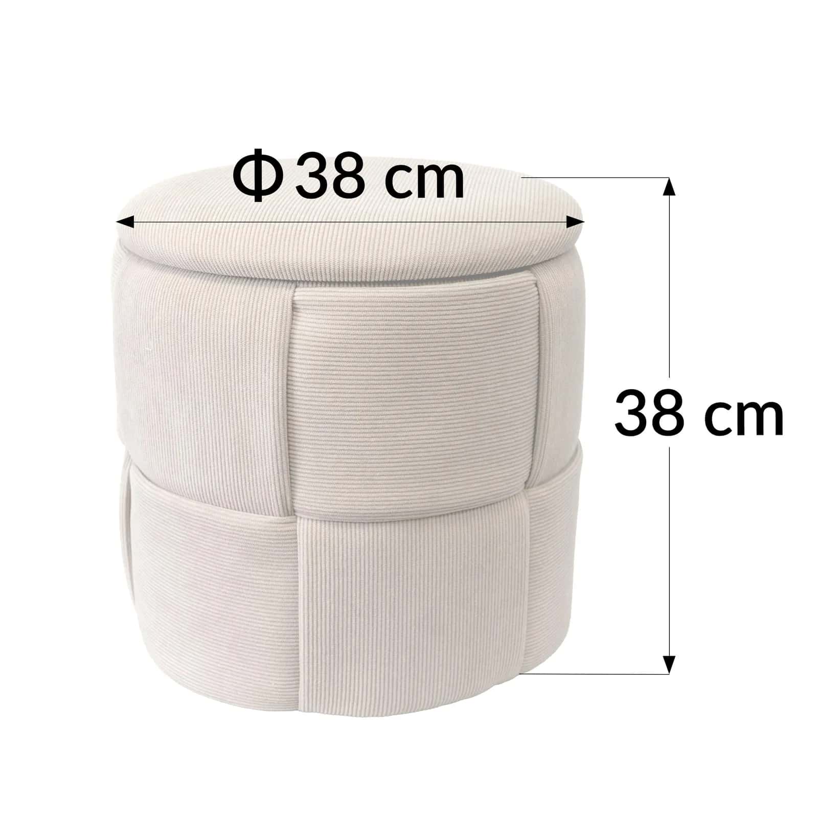 Pufa sztruks ELOISE 38×38×38cm beż – miniatura 8