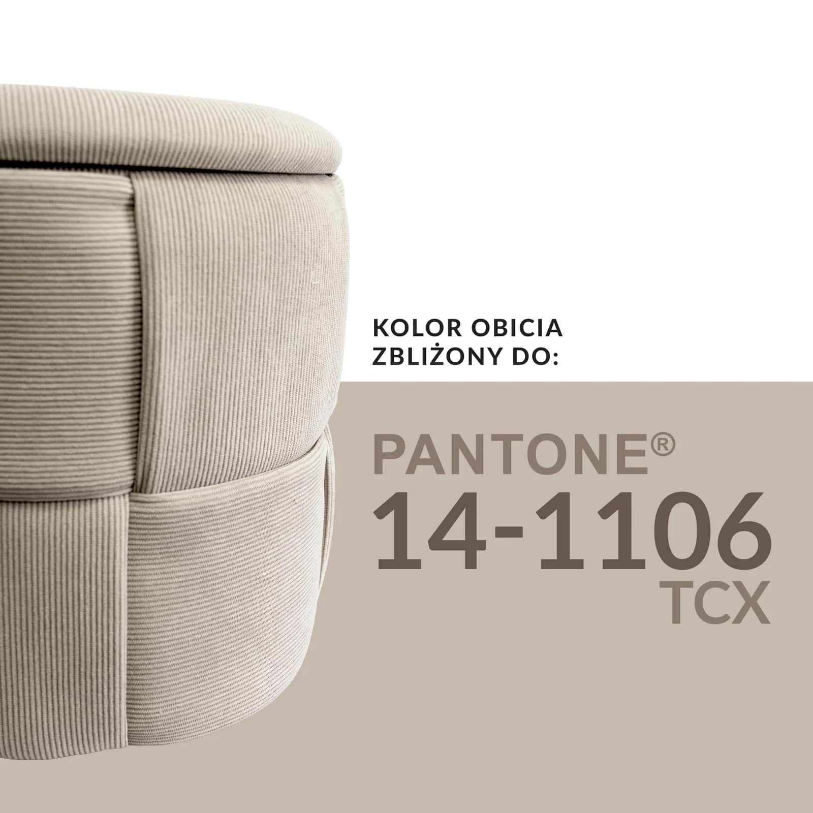 Pufa sztruks ELOISE 38×38×38cm beż – miniatura 3