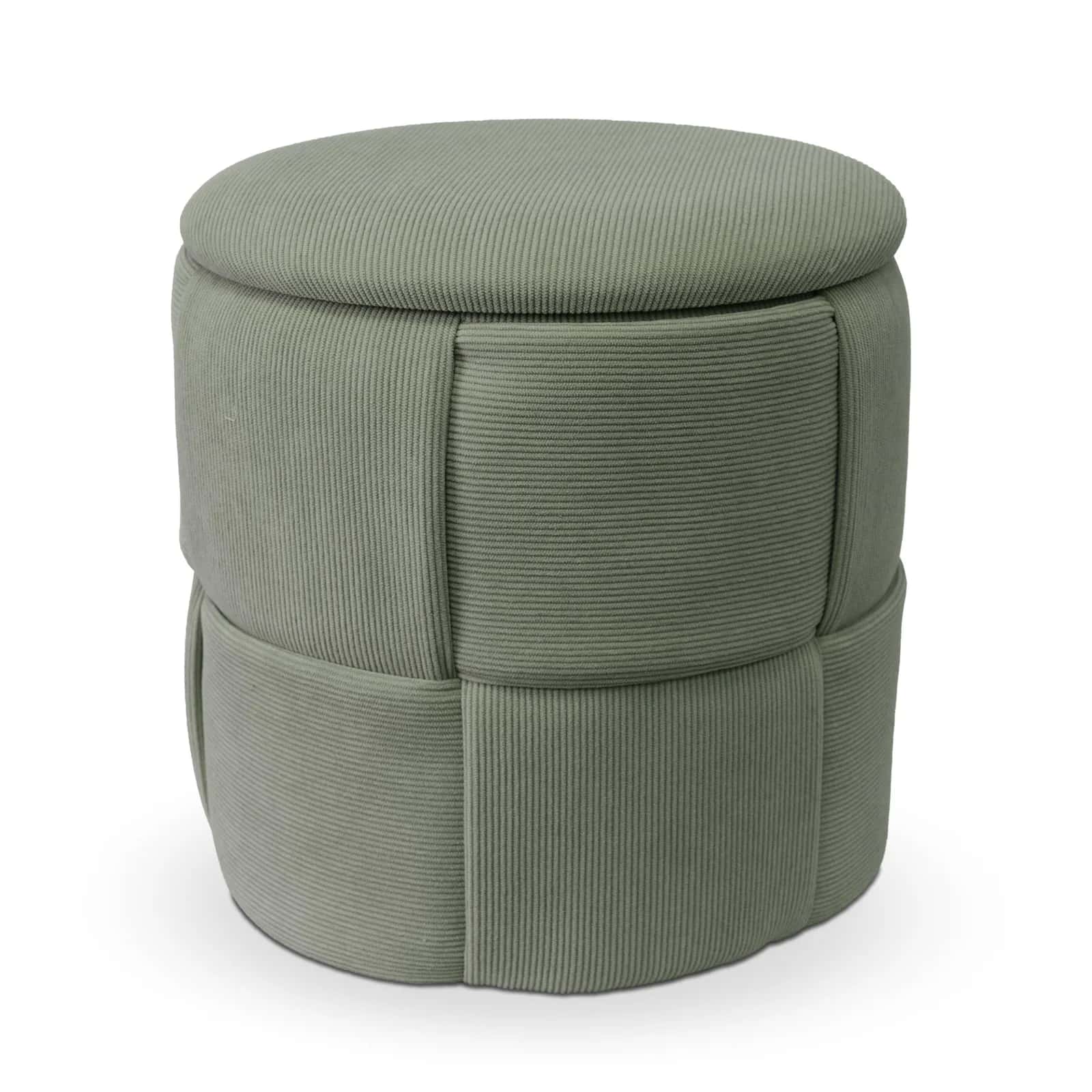 Pufa sztruks ELOISE 38×38×38cm oliwka – miniatura 1