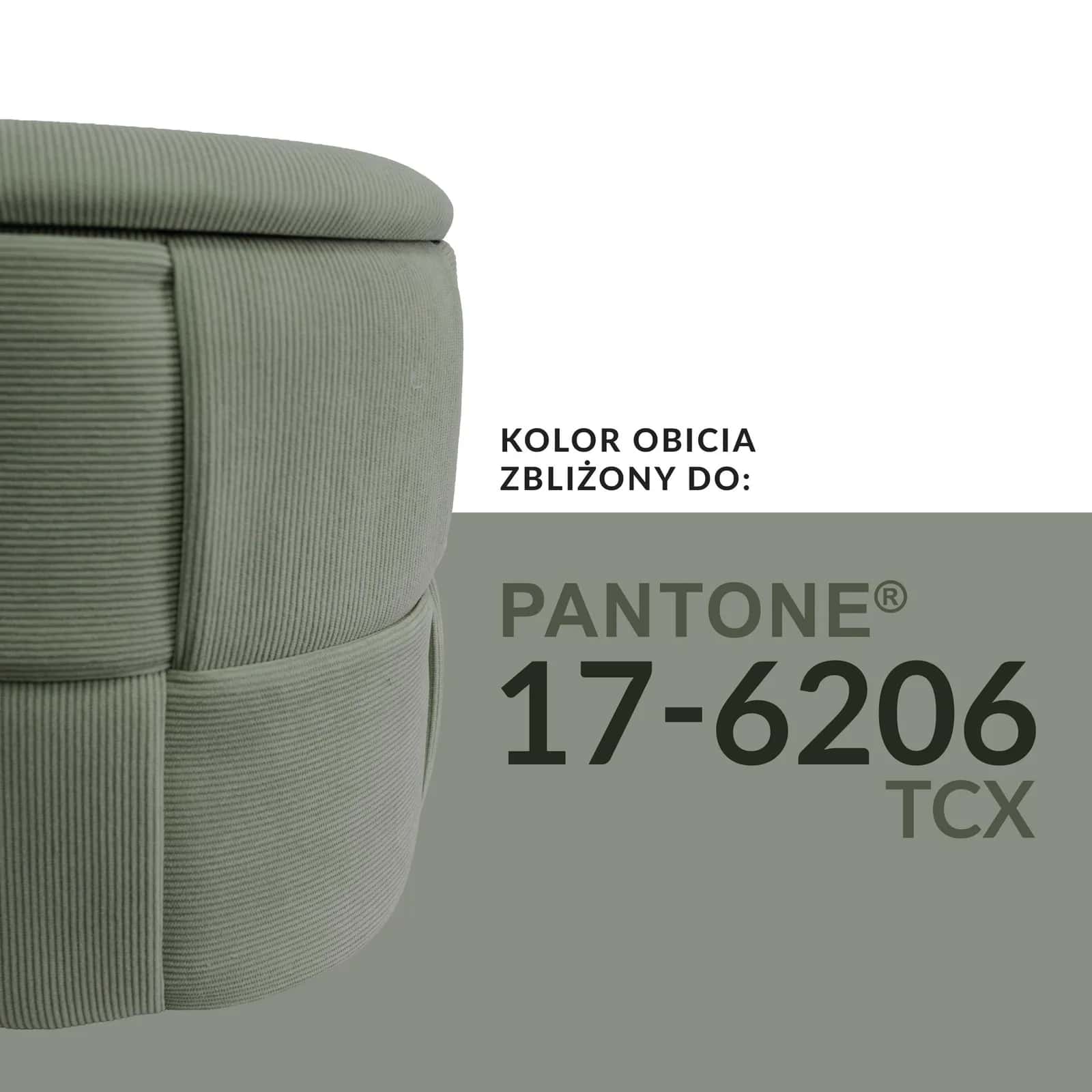 Pufa sztruks ELOISE 38×38×38cm oliwka – miniatura 5