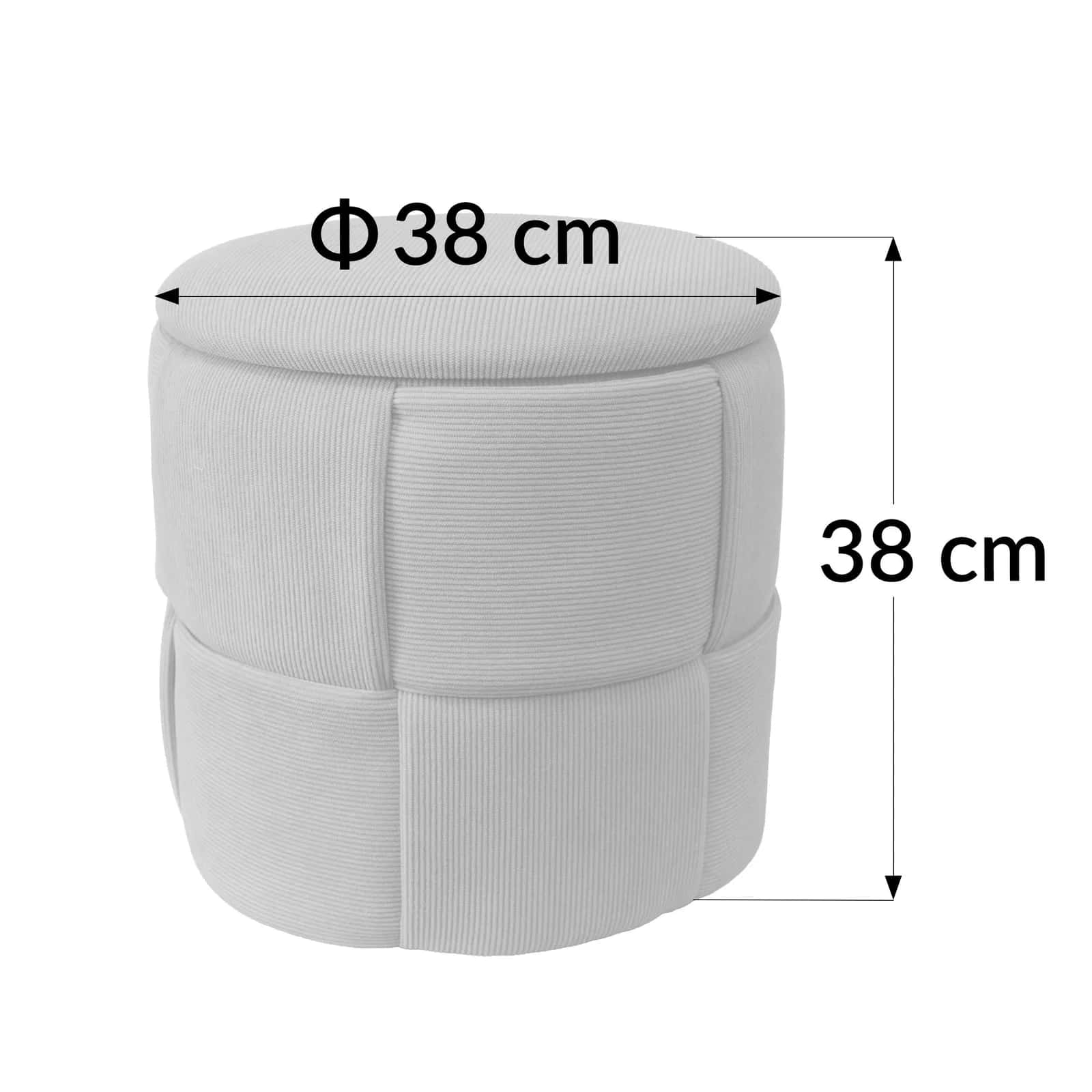 Pufa sztruks ELOISE 38×38×38cm szary – miniatura 3