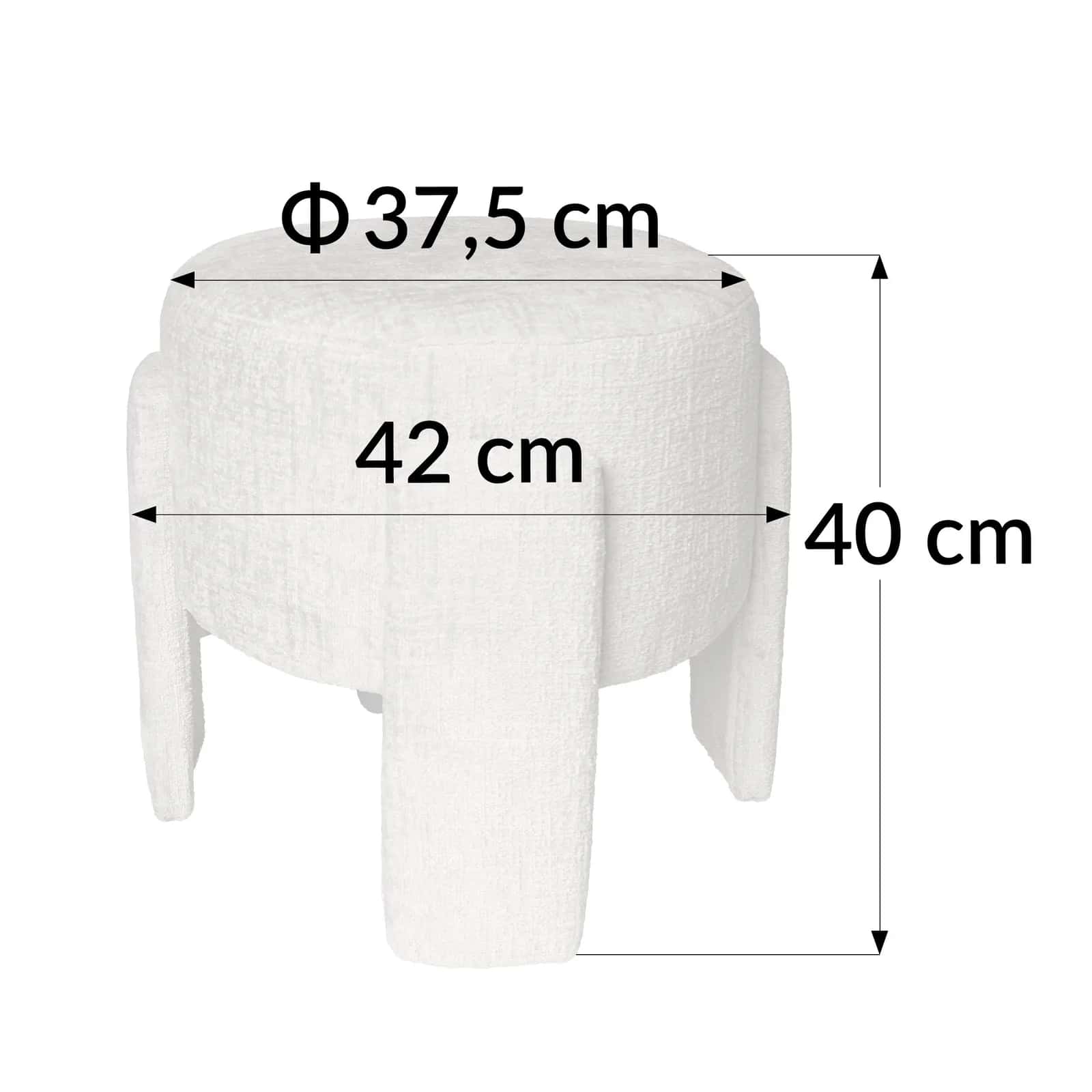 Pufa szenil WALLACE 42×42×40cm beż – miniatura 3