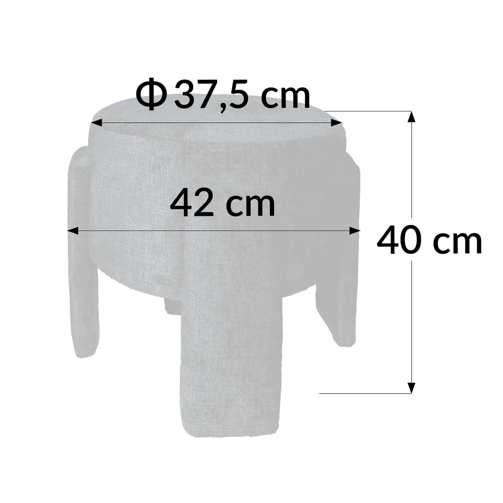 Pufa szenil WALLACE 42×42×40cm czarny – miniatura 3