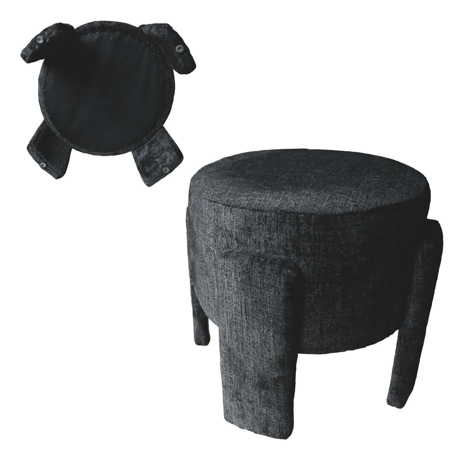 Pufa szenil WALLACE 42×42×40cm czarny – miniatura 8