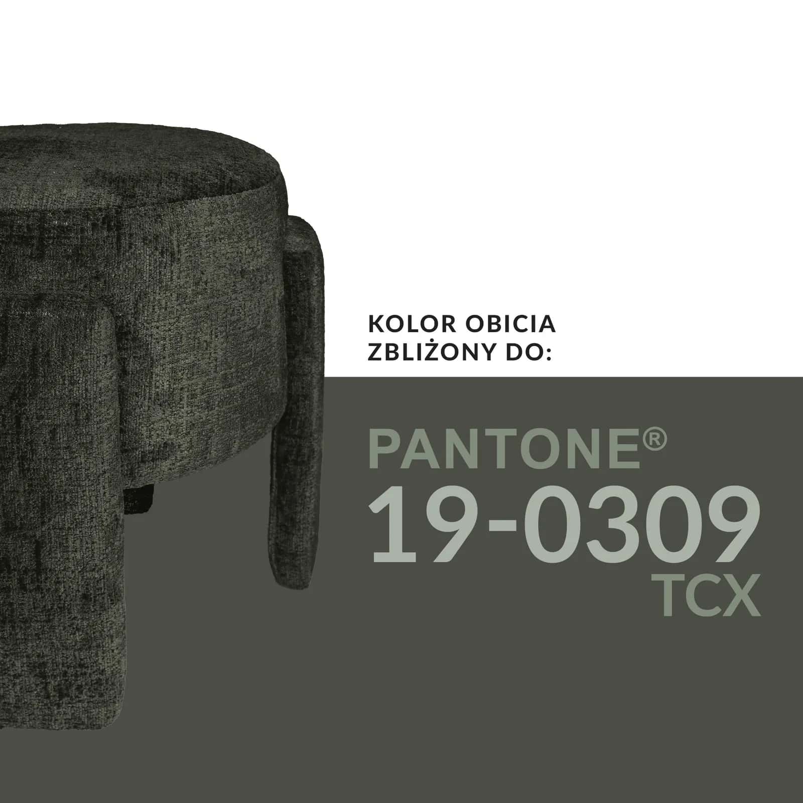 Pufa szenil WALLACE 42×42×40cm oliwka – miniatura 6