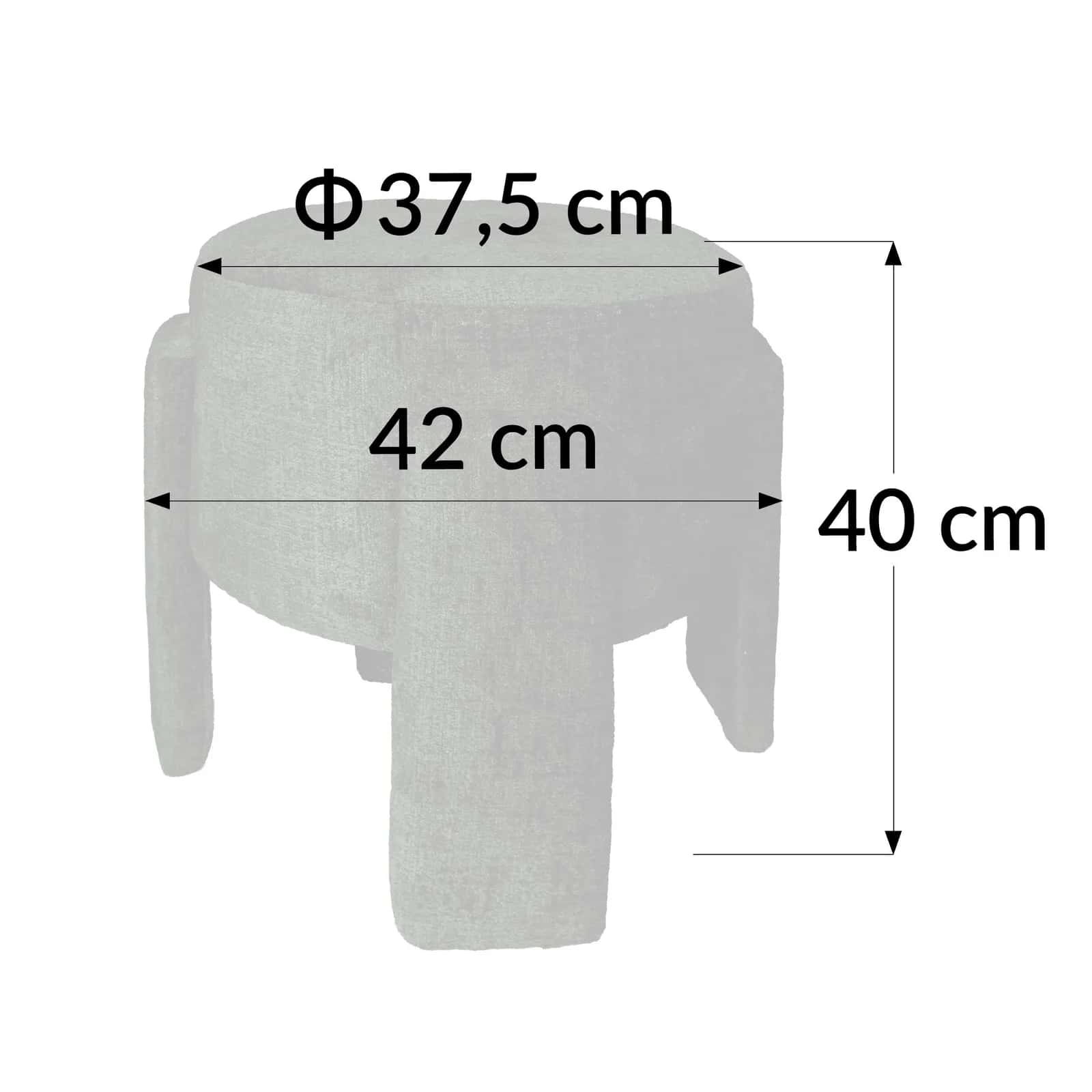Pufa szenil WALLACE 42×42×40cm oliwka – miniatura 4