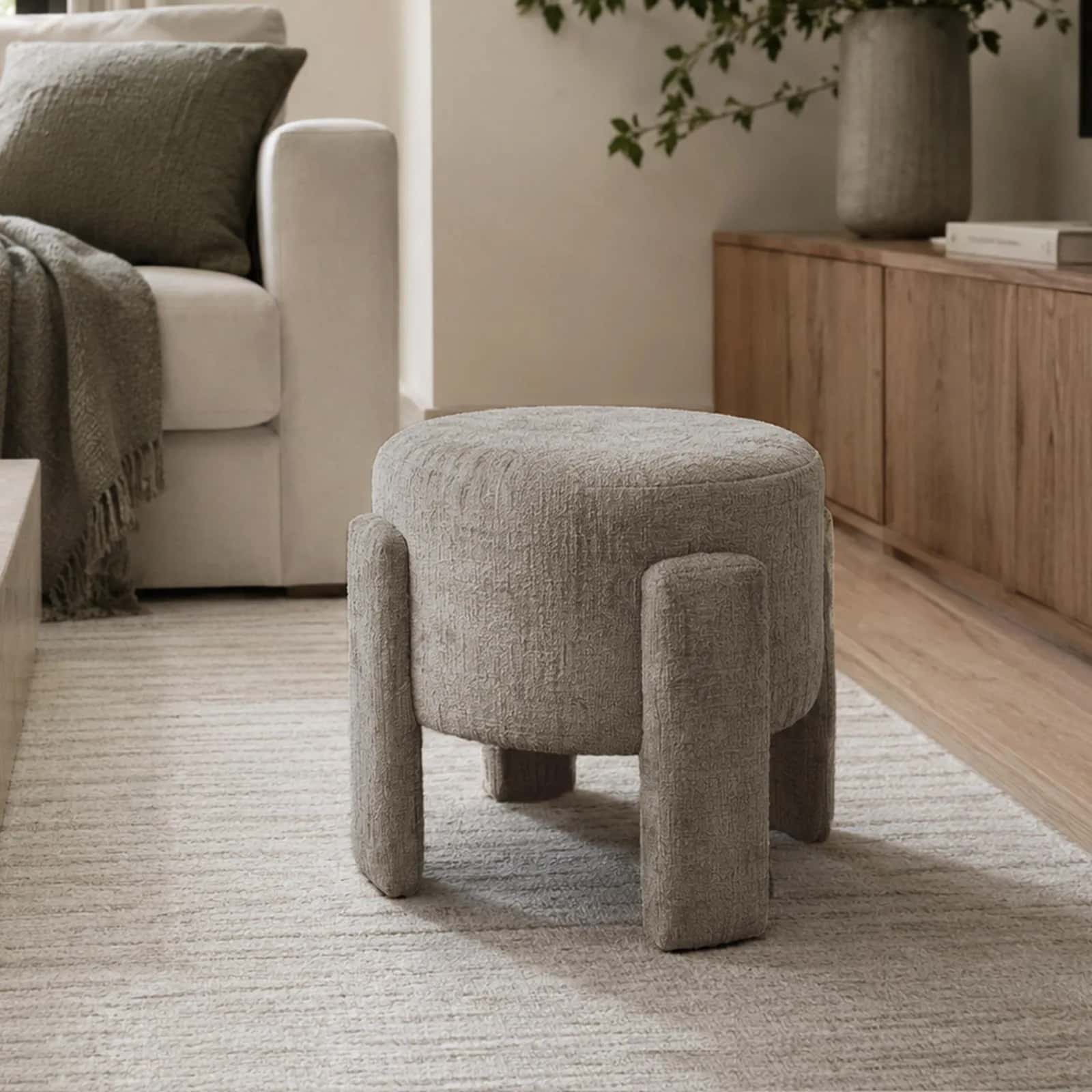 Pufa szenil WALLACE 42×42×40cm taupe – miniatura 2