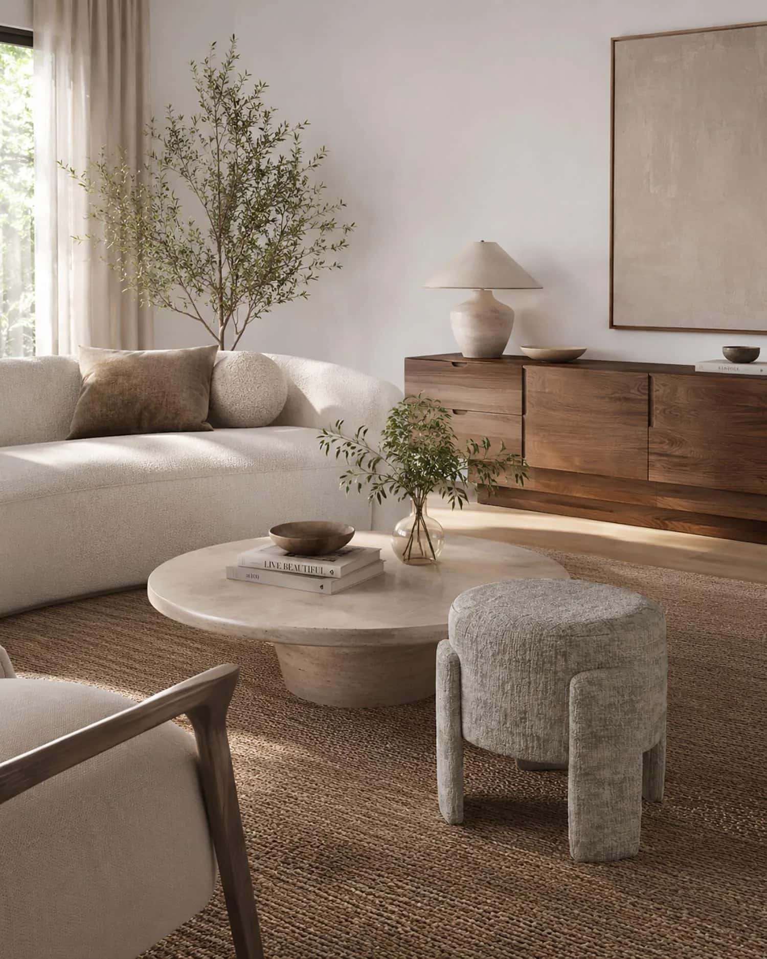 Pufa szenil WALLACE 42×42×40cm taupe – miniatura 9