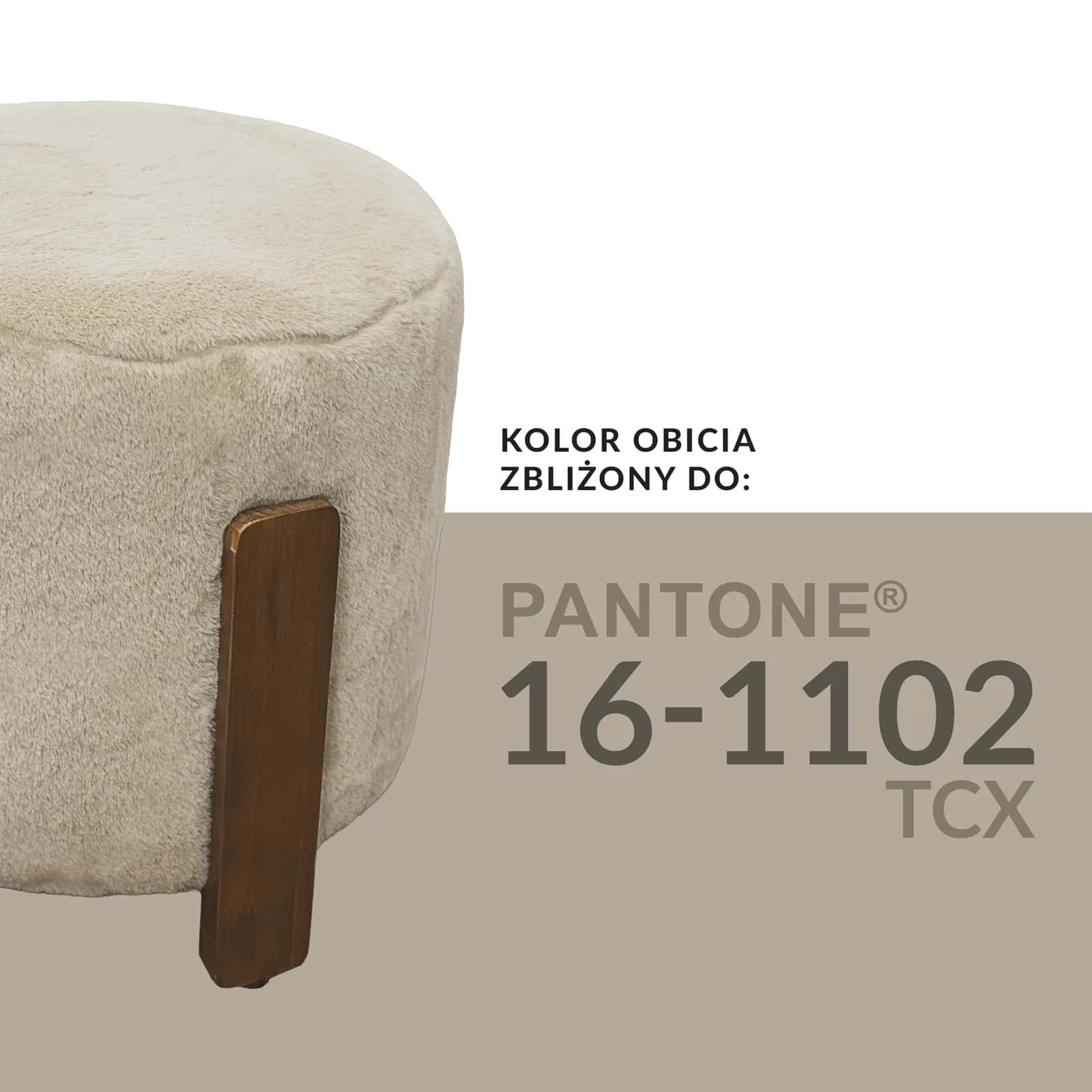 Pufa ELDA 37×37×38cm beż/orzech – miniatura 6
