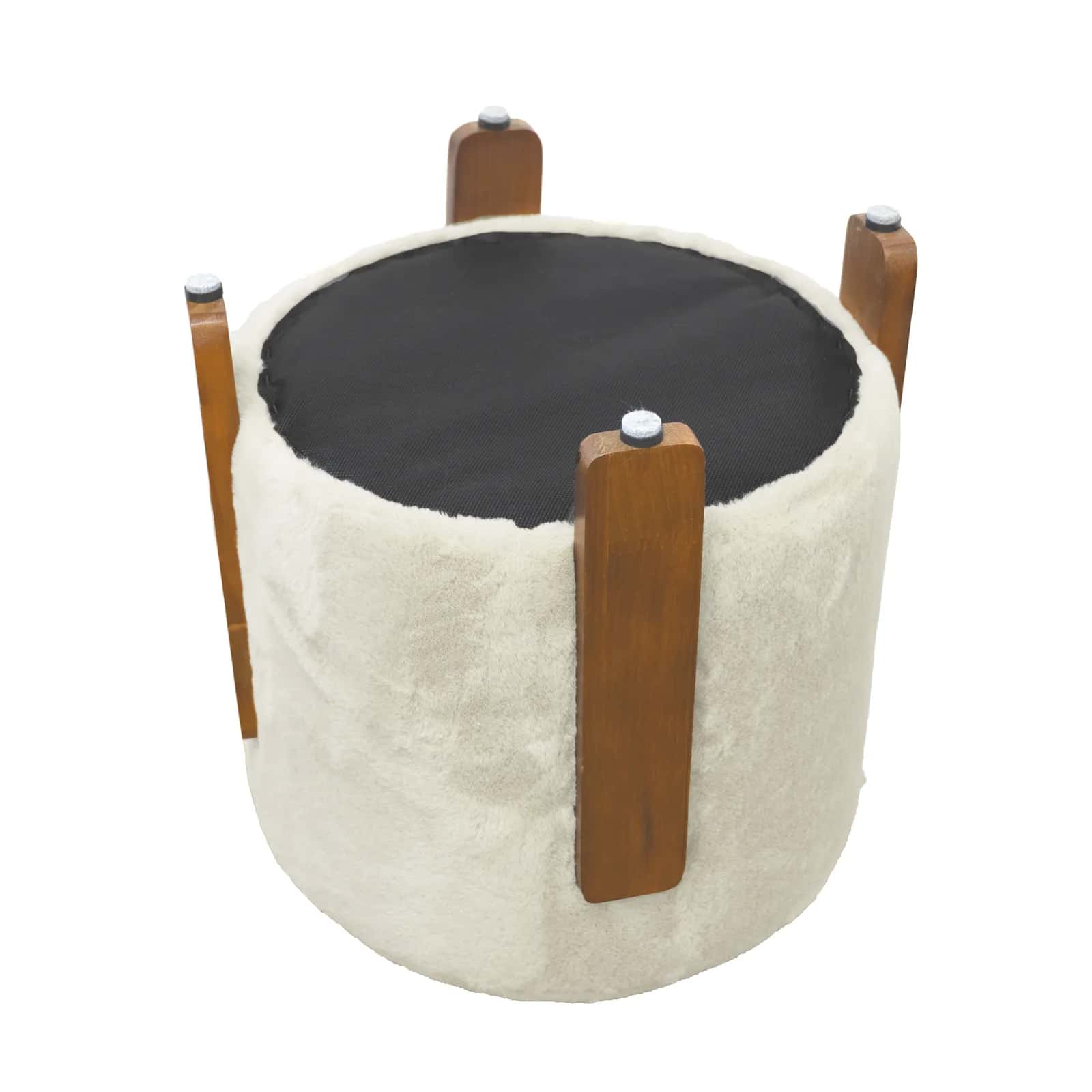 Pufa ELDA 37×37×38cm ecru/dąb – miniatura 5