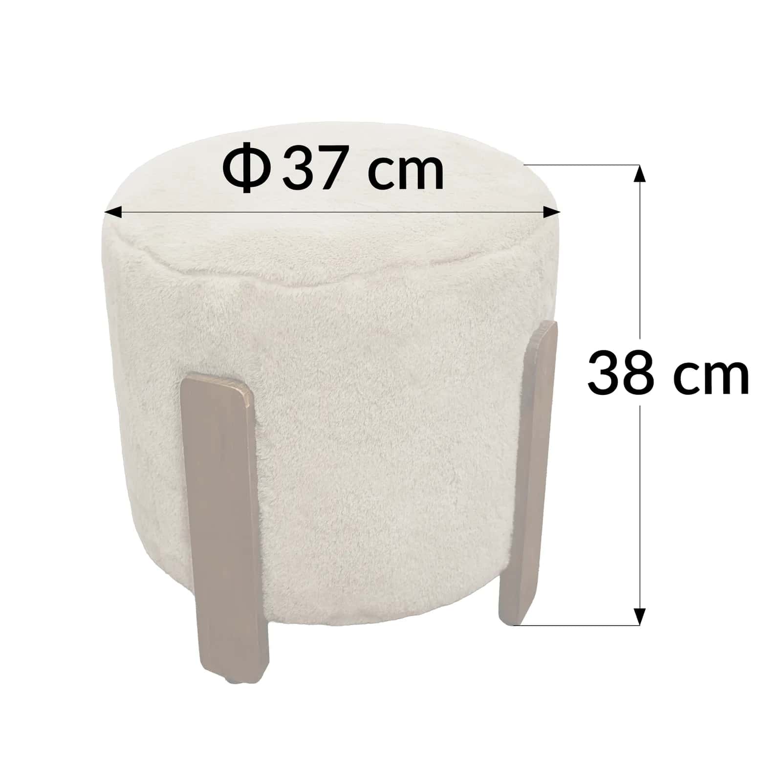 Pufa ELDA 37×37×38cm ecru/dąb – miniatura 6