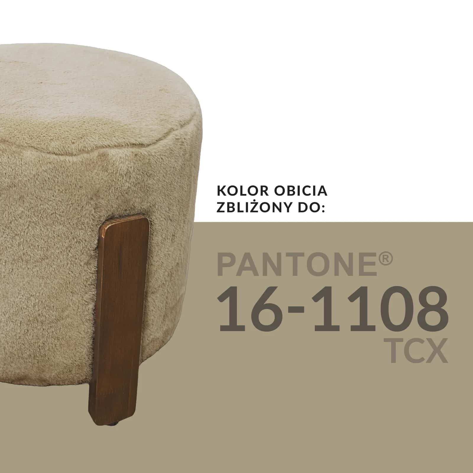 Pufa ELDA 37×37×38cm taupe/orzech – miniatura 5
