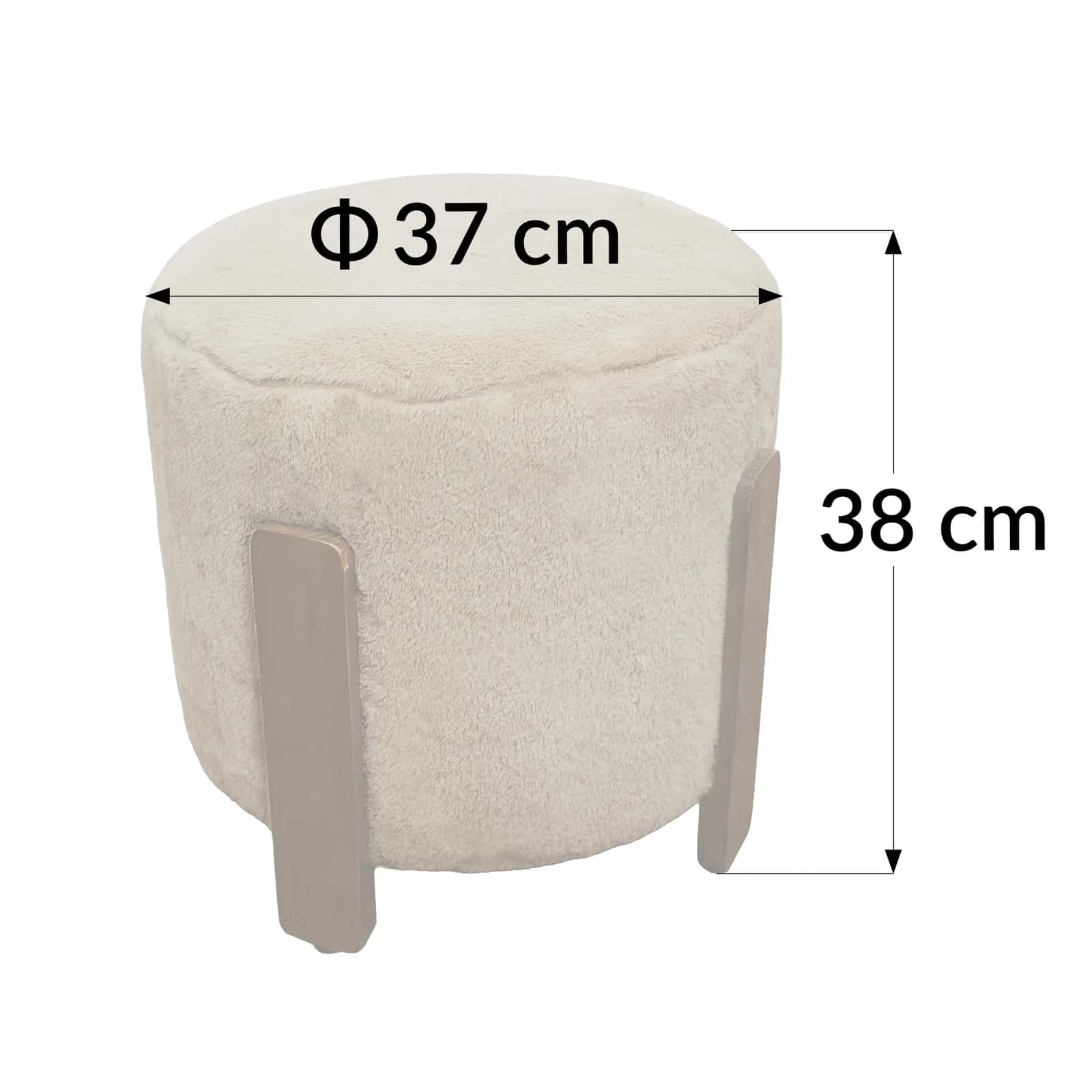Pufa ELDA 37×37×38cm taupe/orzech – miniatura 3