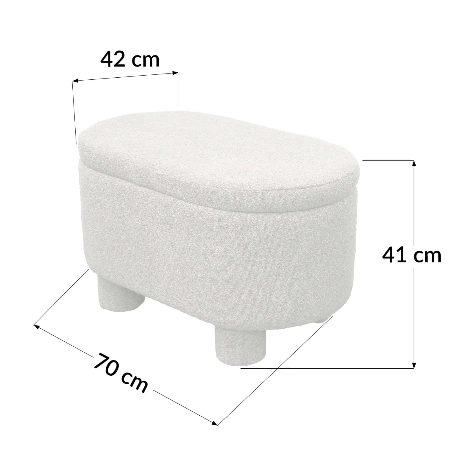 Pufa teddy duo HARRY 70×42×41cm beż – miniatura 3