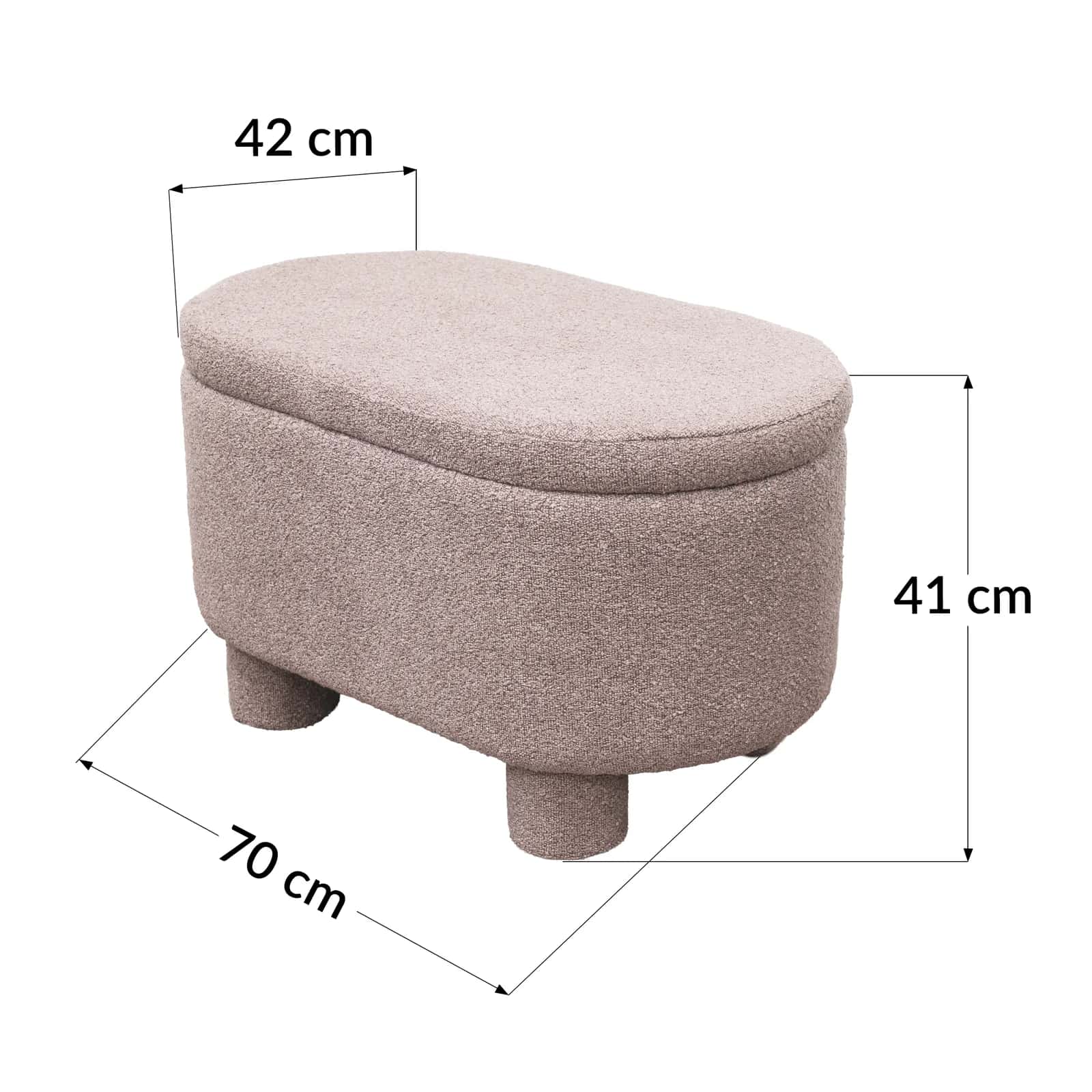 Pufa teddy duo NELLY 70×42×41cm łosoś – miniatura 7