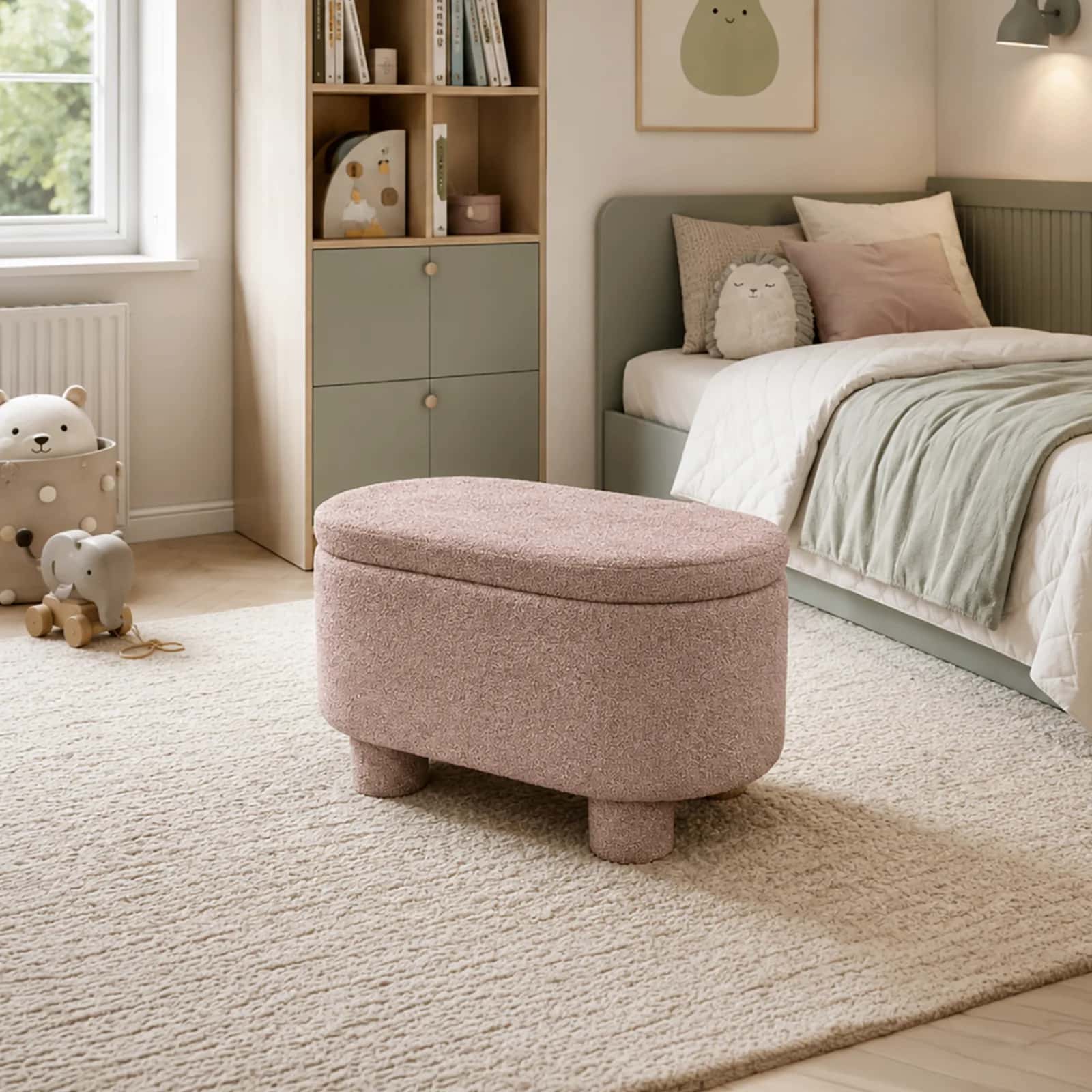 Pufa teddy duo NELLY 70×42×41cm łosoś – miniatura 2