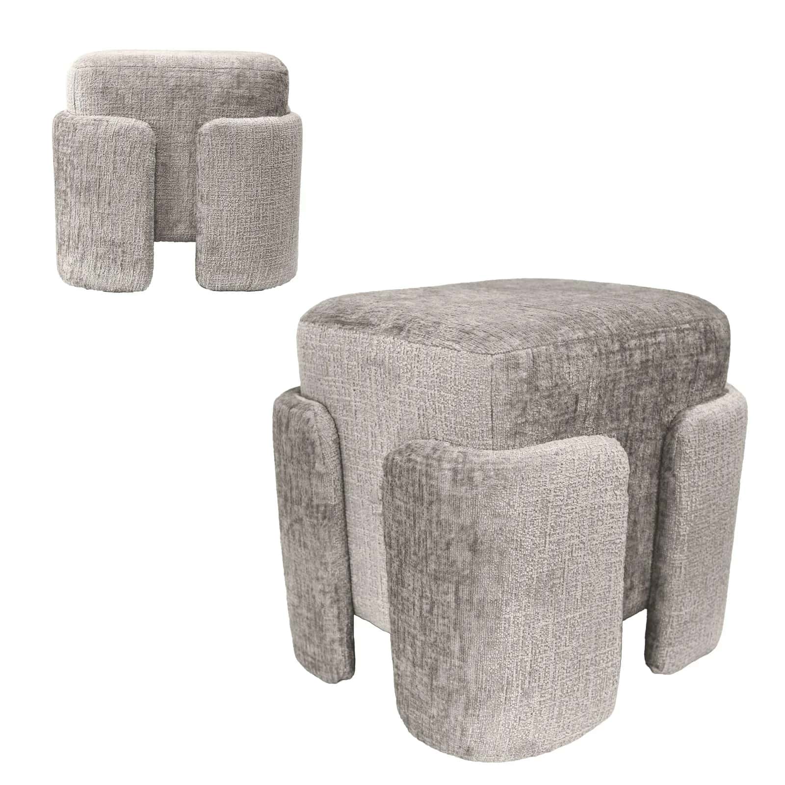 Pufa szenil PASCAL 42×37,5×40cm beż – miniatura 3