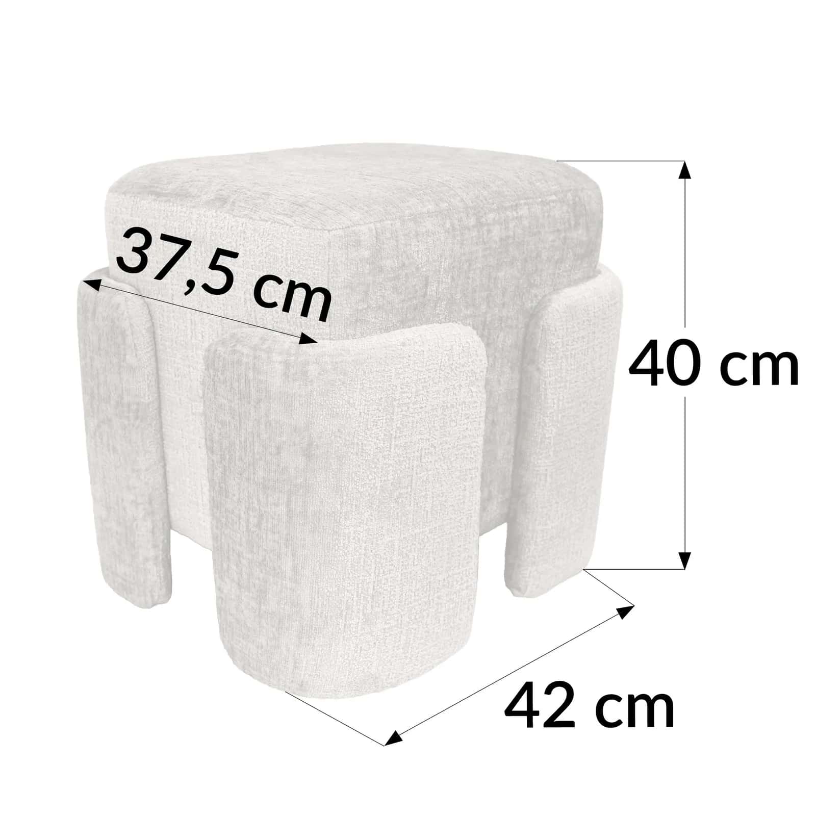 Pufa szenil PASCAL 42×37,5×40cm beż – miniatura 4