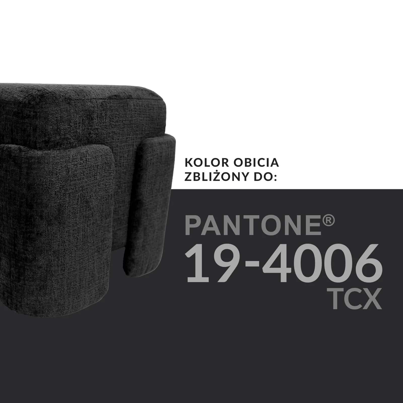 Pufa szenil PASCAL 42×37,5×40cm czarny – miniatura 5