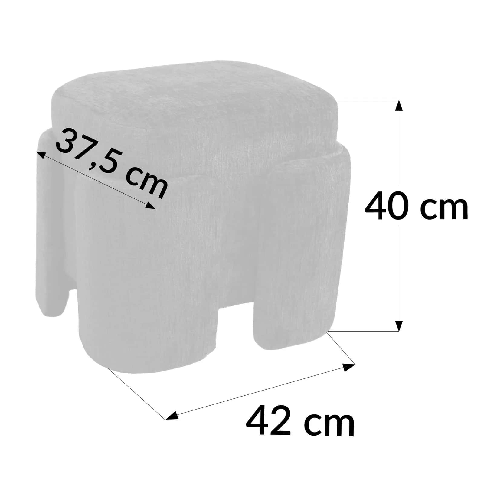 Pufa szenil PASCAL 42×37,5×40cm czarny – miniatura 2