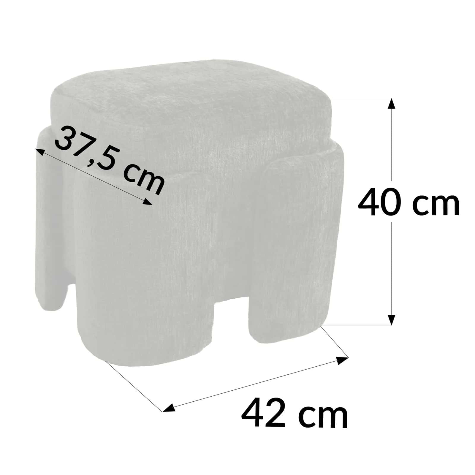 Pufa szenil PASCAL 42×37,5×40cm oliwka – miniatura 3