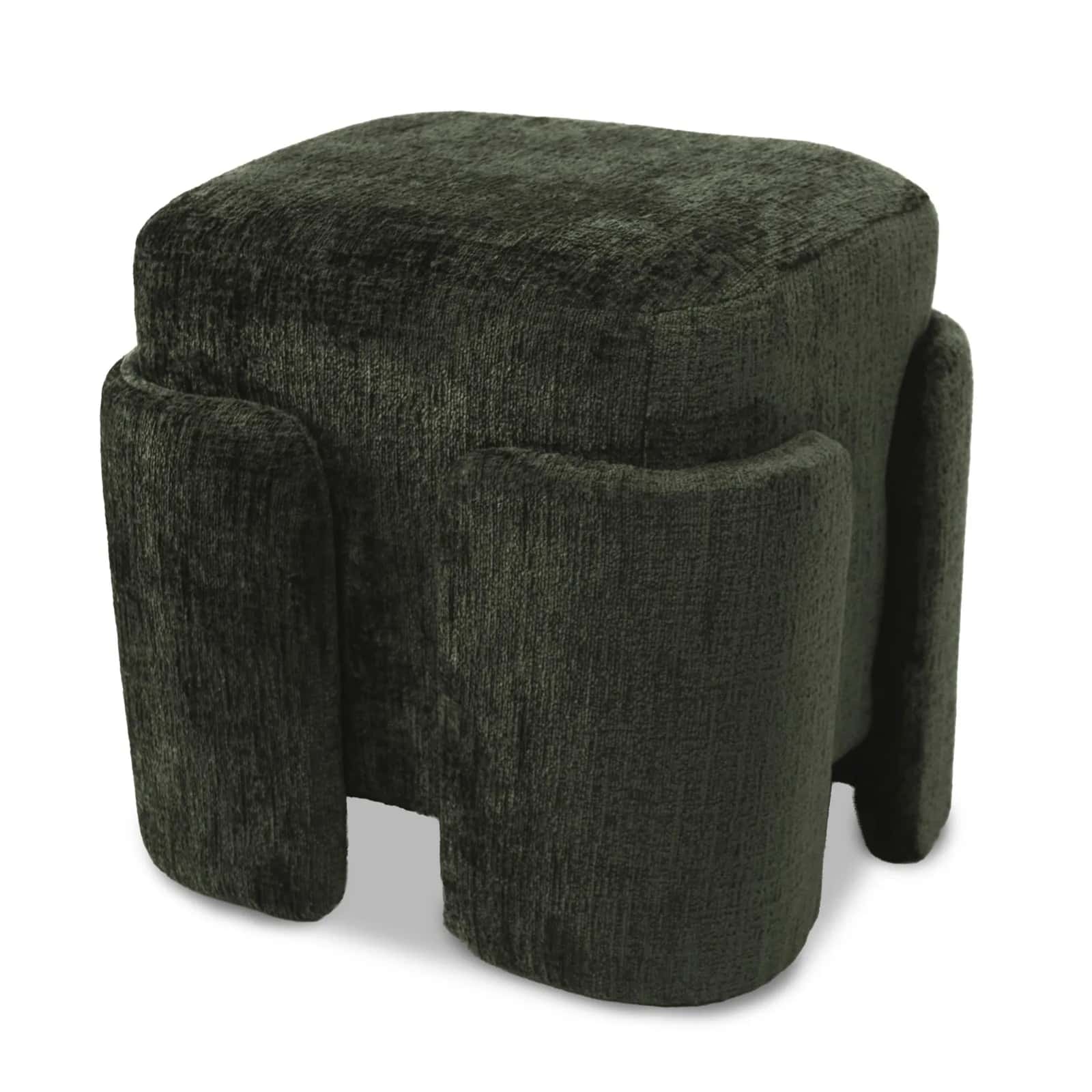 Pufa szenil PASCAL 42×37,5×40cm oliwka – miniatura 1