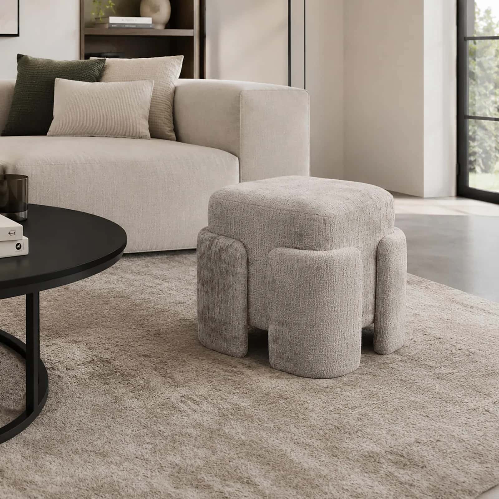 Pufa szenil PASCAL 42×37,5×40cm taupe – miniatura 8