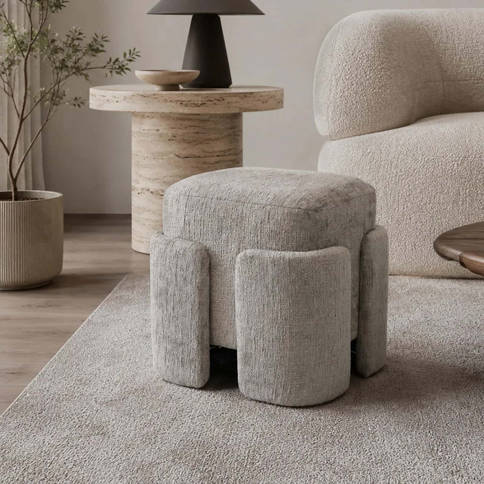 Pufa szenil PASCAL 42×37,5×40cm taupe – miniatura 2